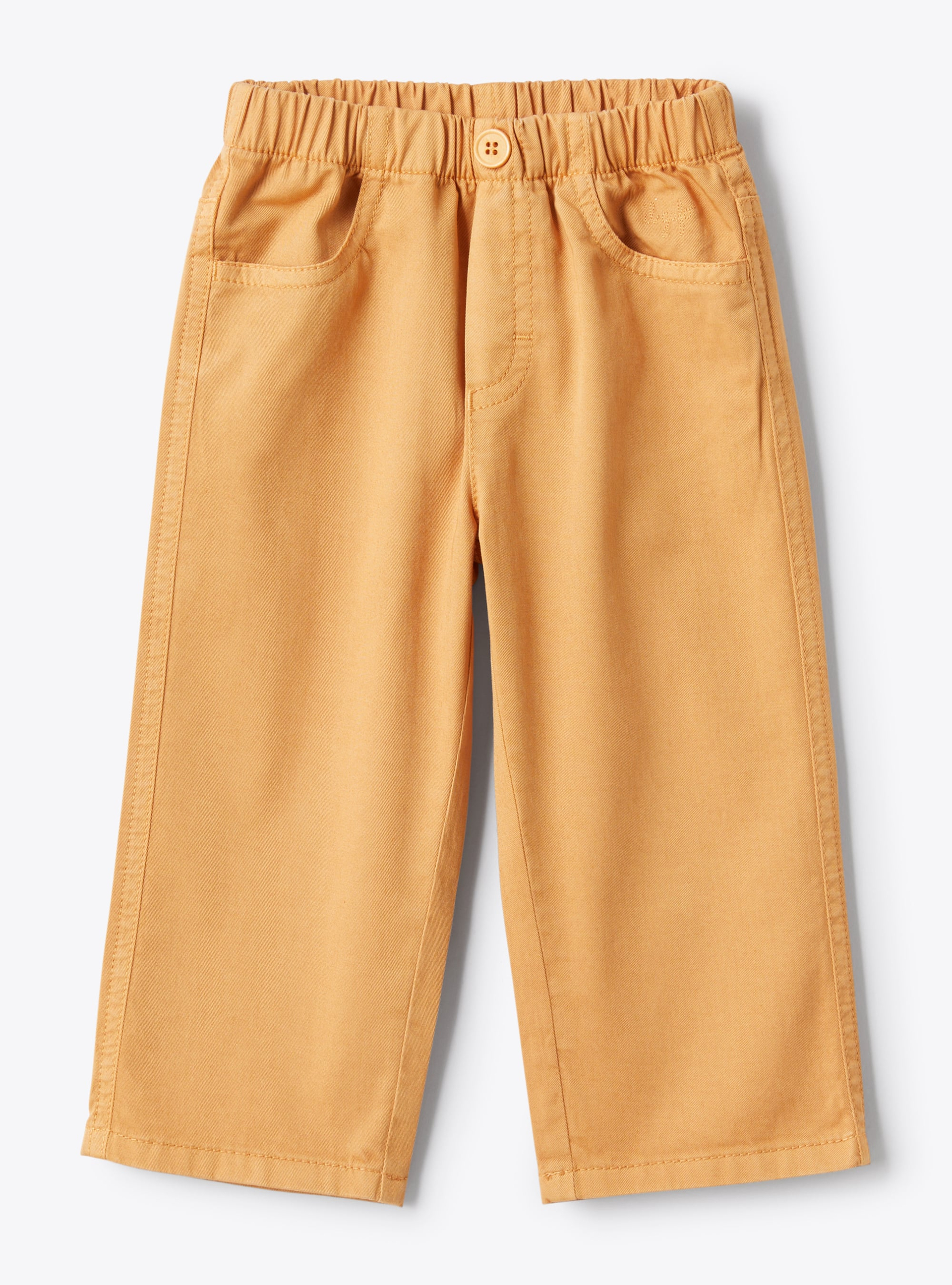 Trousers in gabardine with an elastic waistband - Orange | Il Gufo