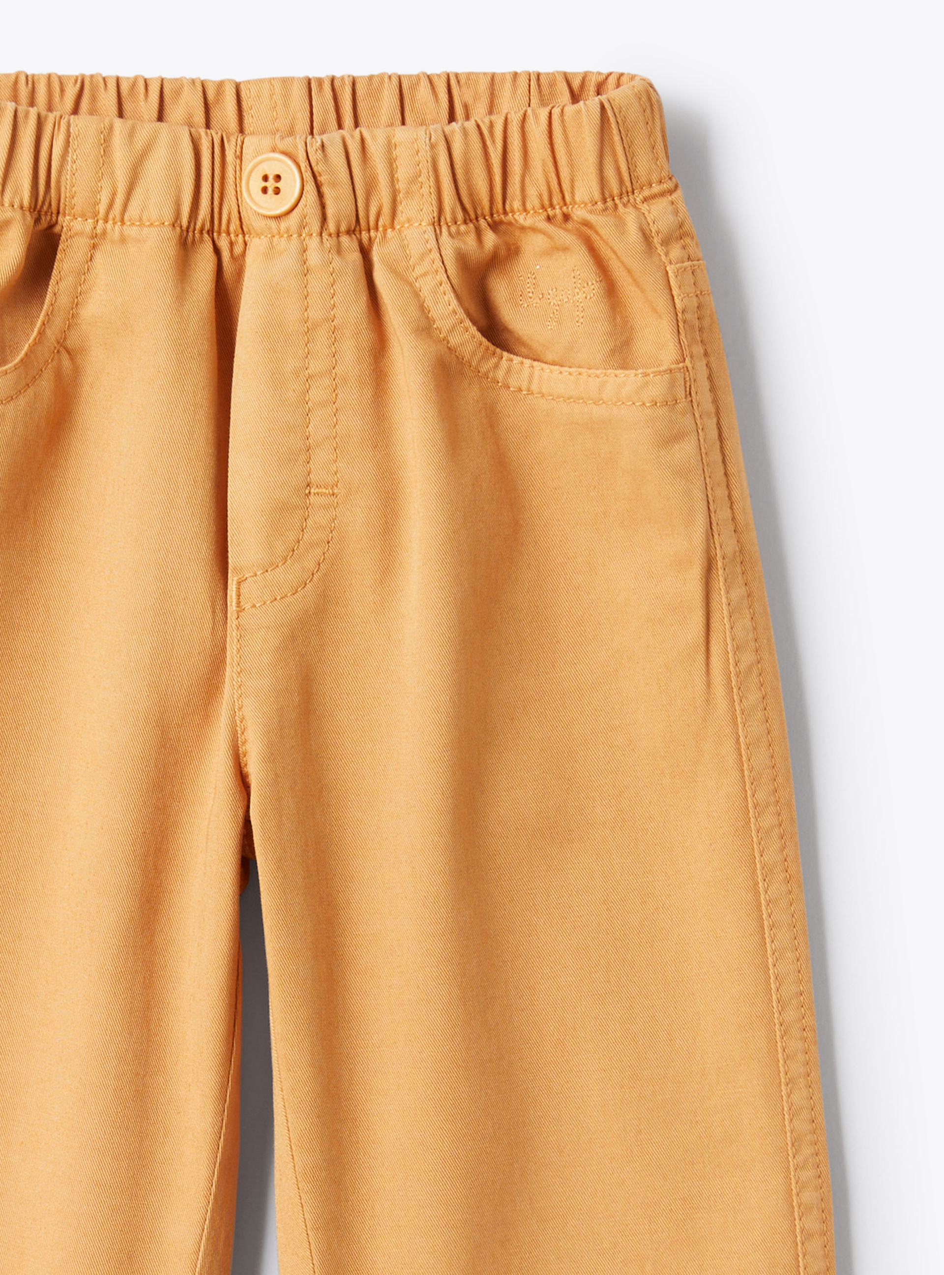 Trousers in gabardine with an elastic waistband - Orange | Il Gufo