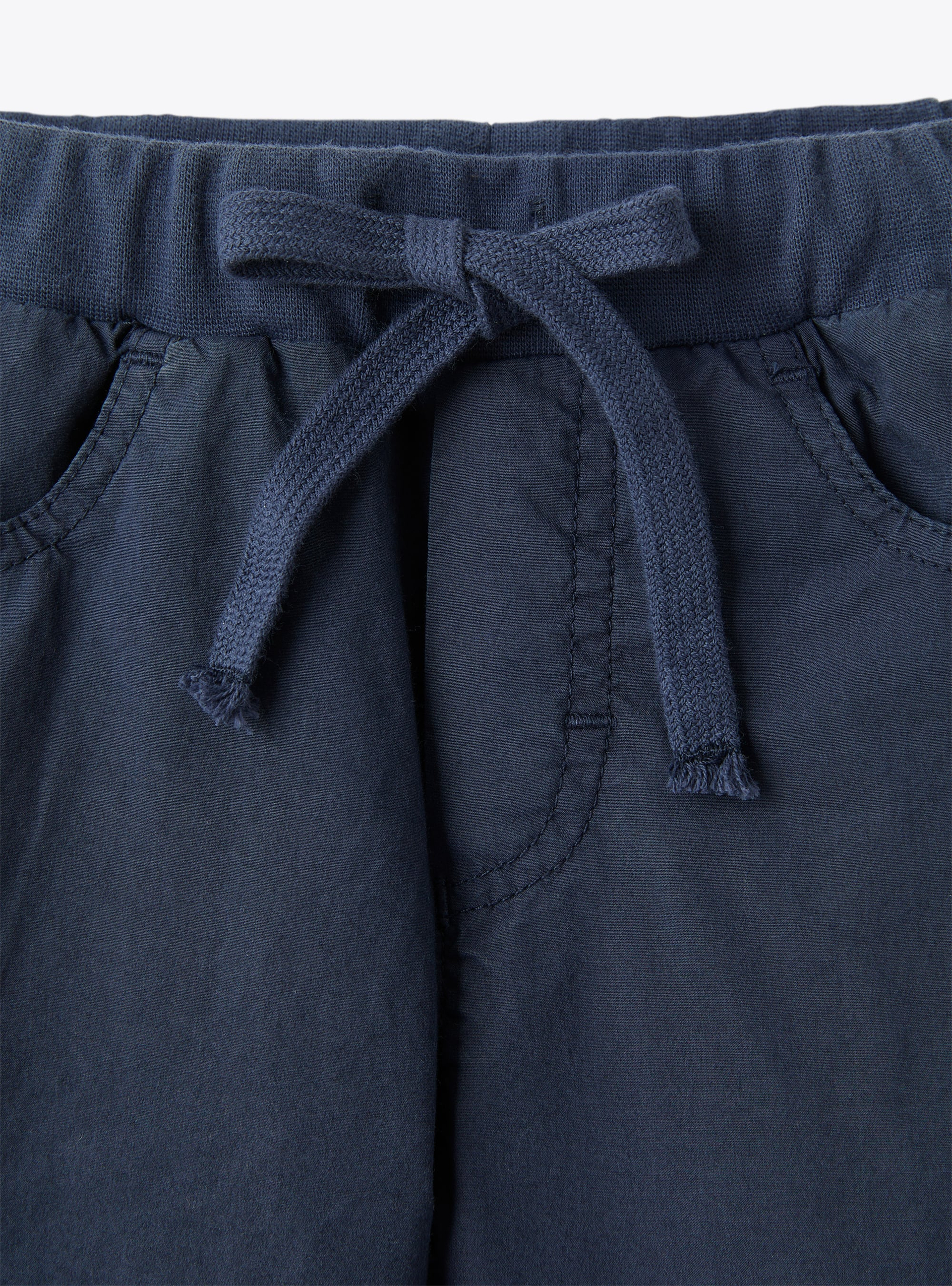 Trousers in poplin with a drawstring at the waist - СИНИЙ | Il Gufo