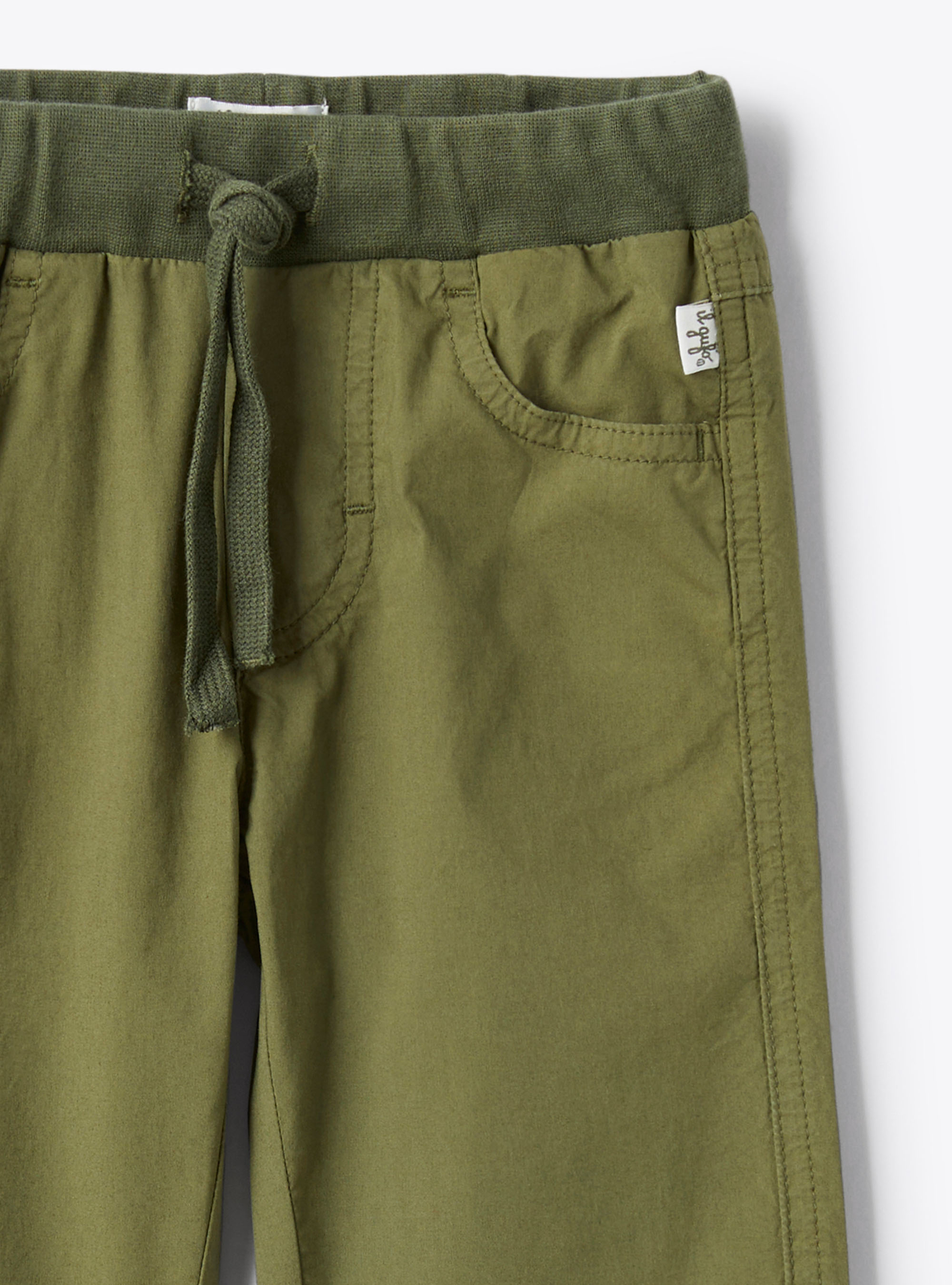 Trousers in poplin with a drawstring at the waist - Зеленый | Il Gufo
