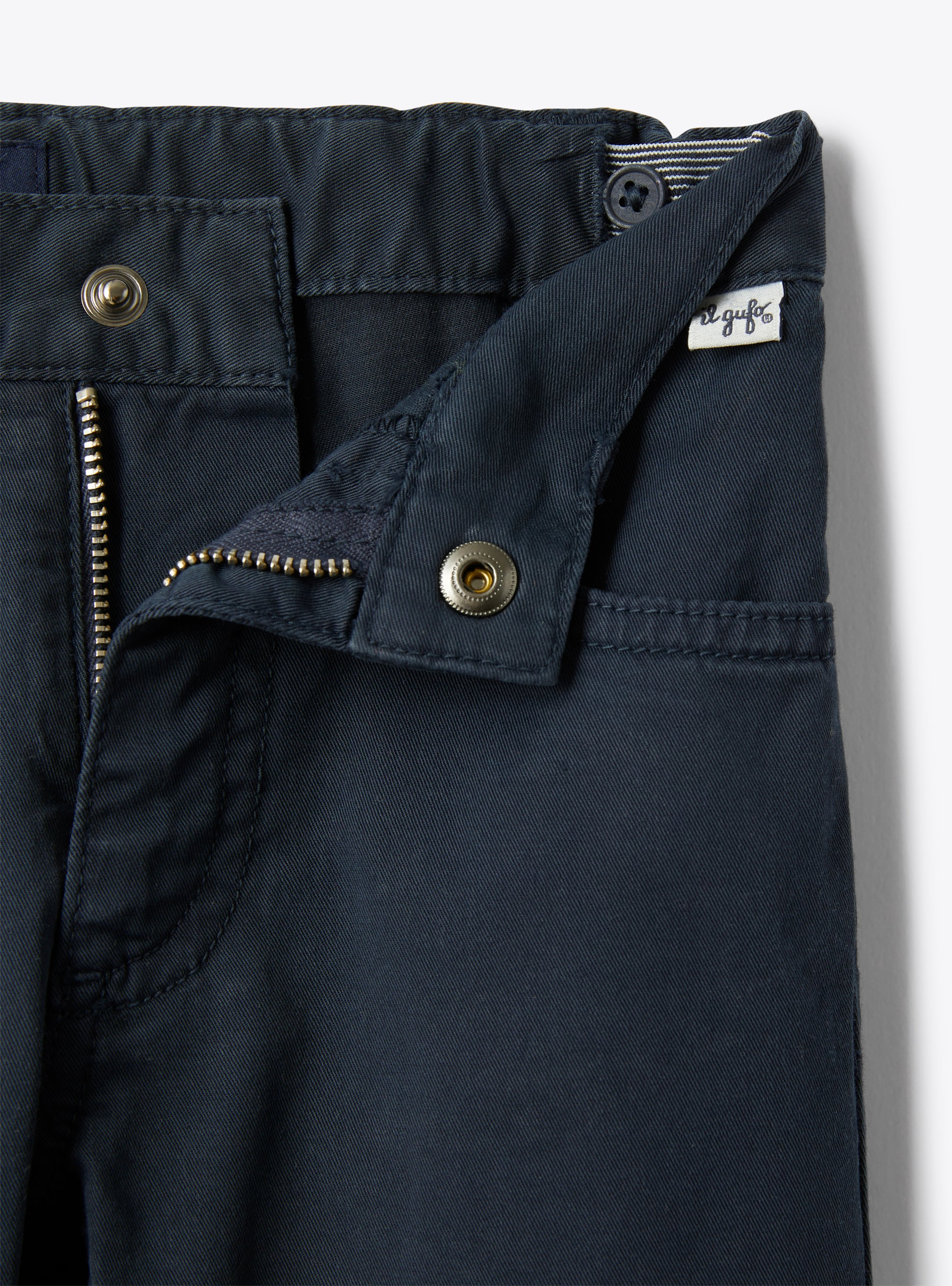 Five-pocket trousers in gabardine - Blue | Il Gufo