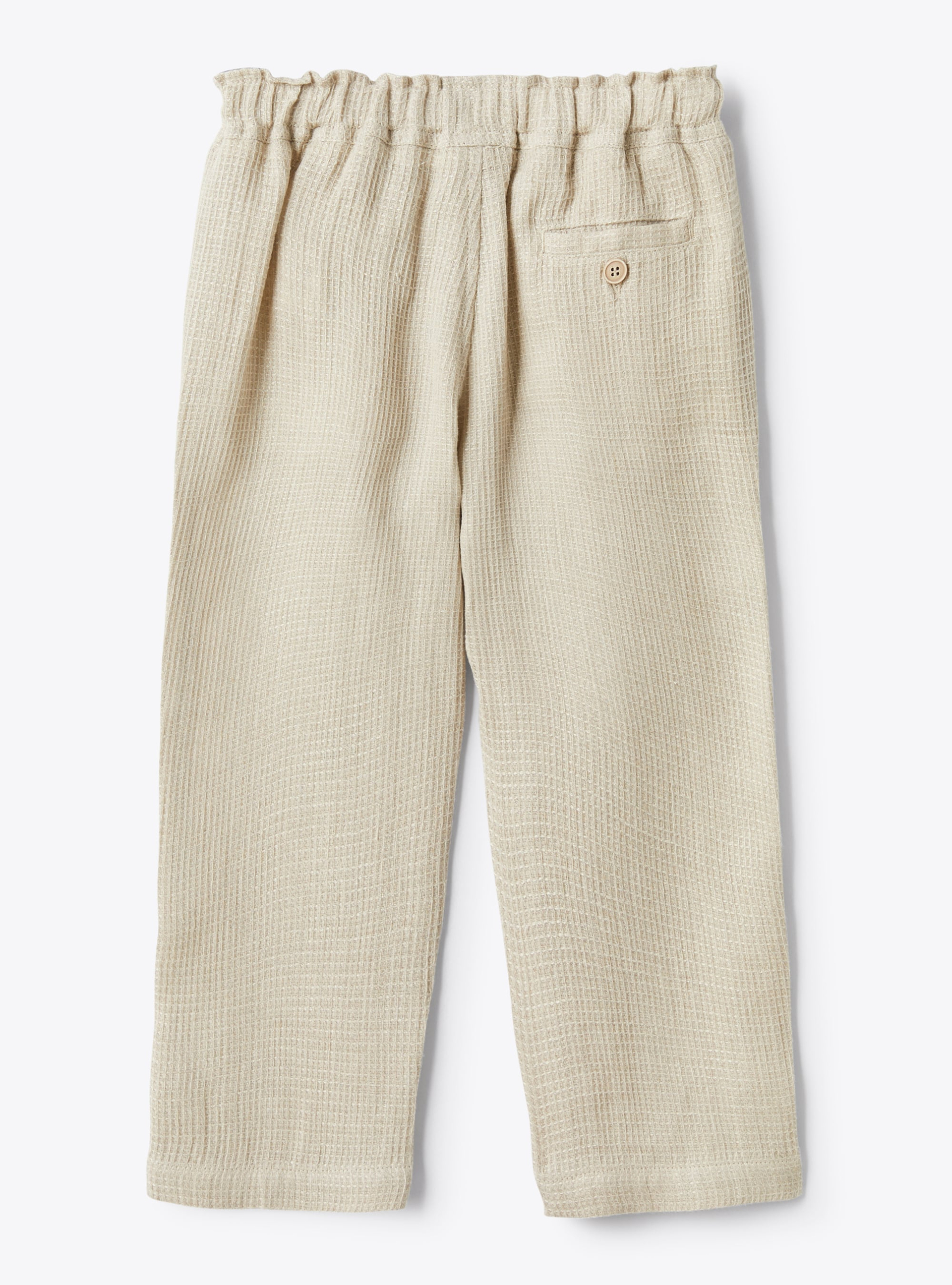 Linen waffle trousers - Brown | Il Gufo