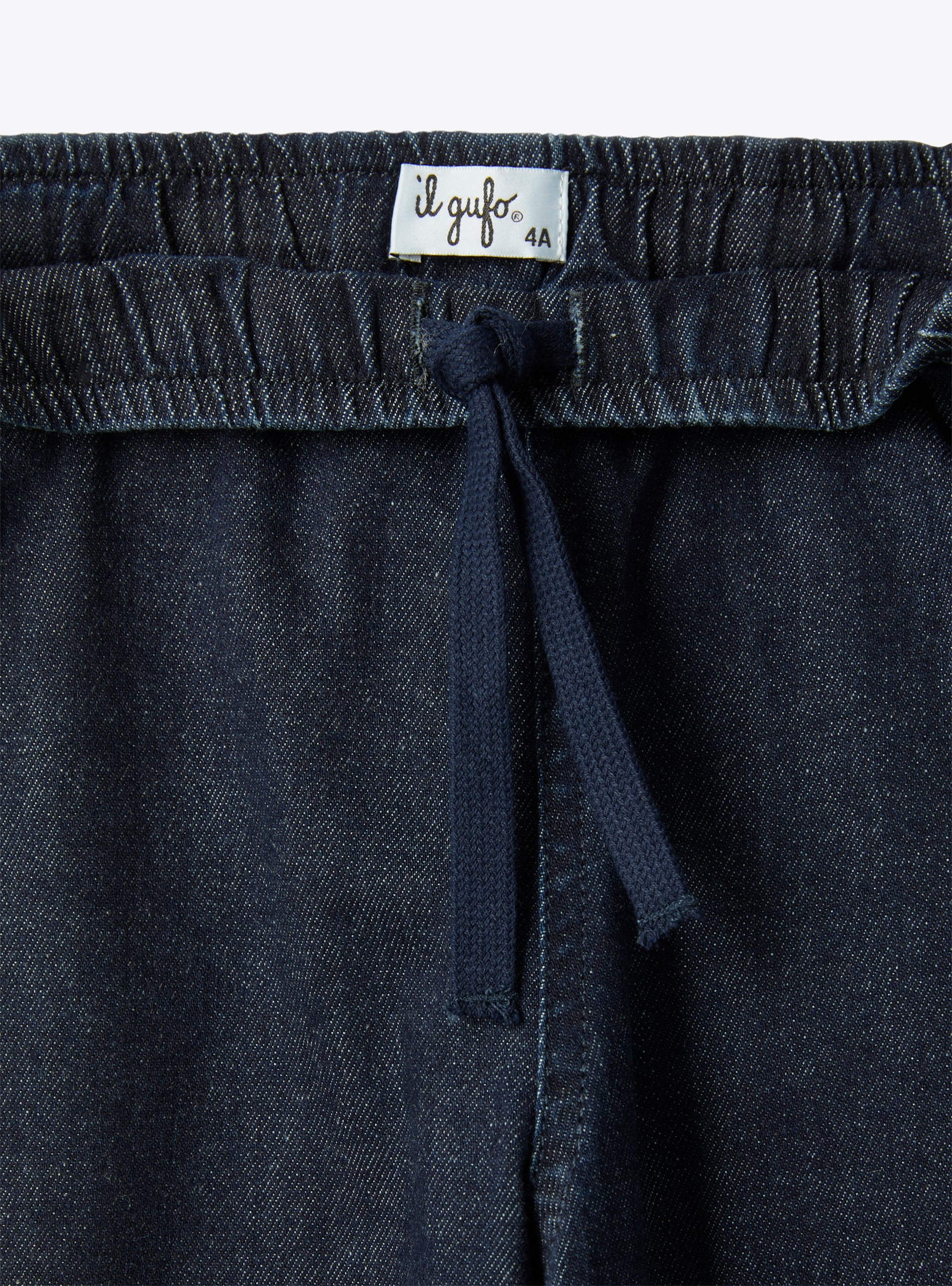 Carrot-fit trousers in denim - Blue | Il Gufo