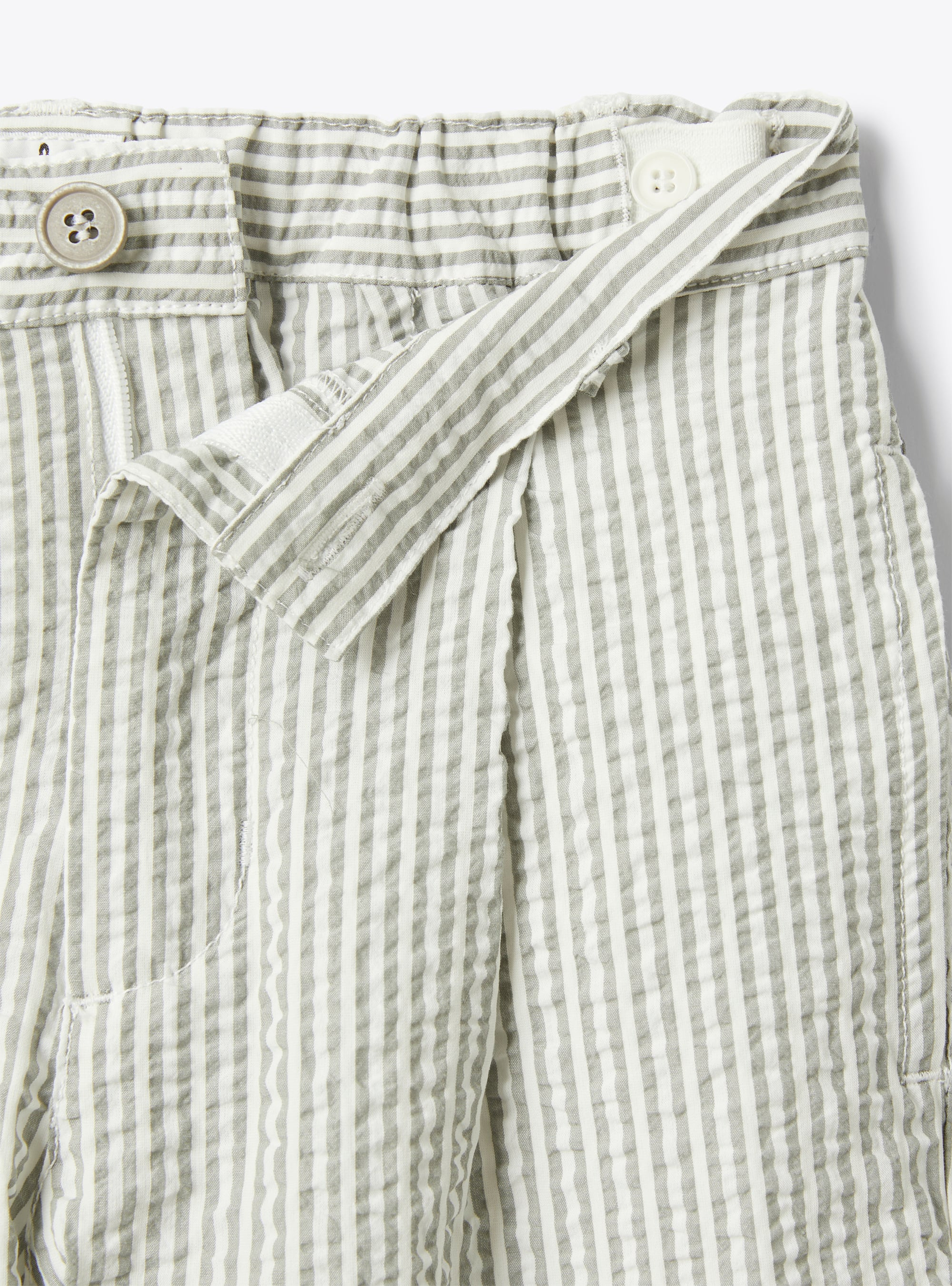 Pantalone in seersucker a righe - Grigio | Il Gufo
