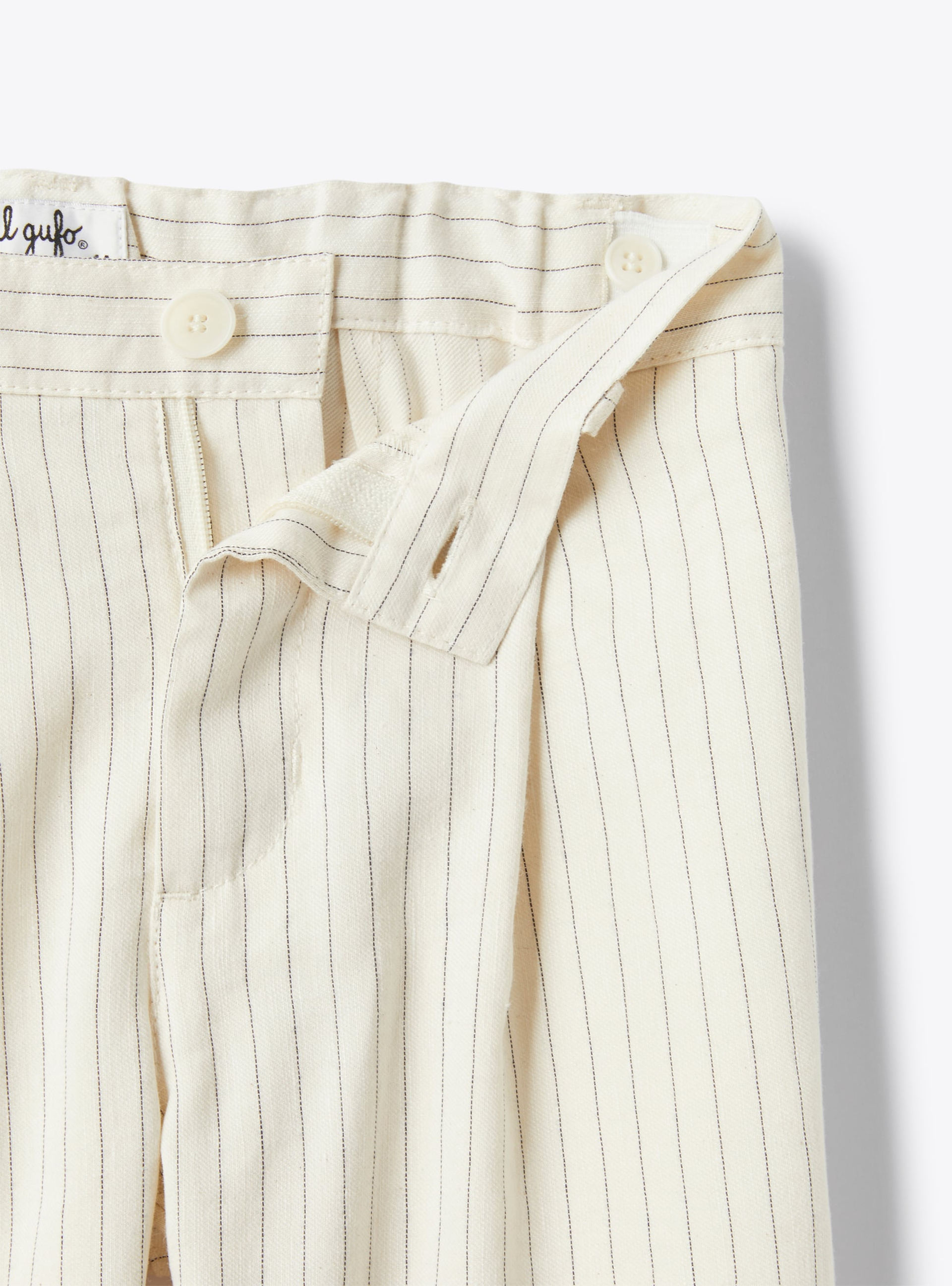 Pinstriped cotton pants - White | Il Gufo