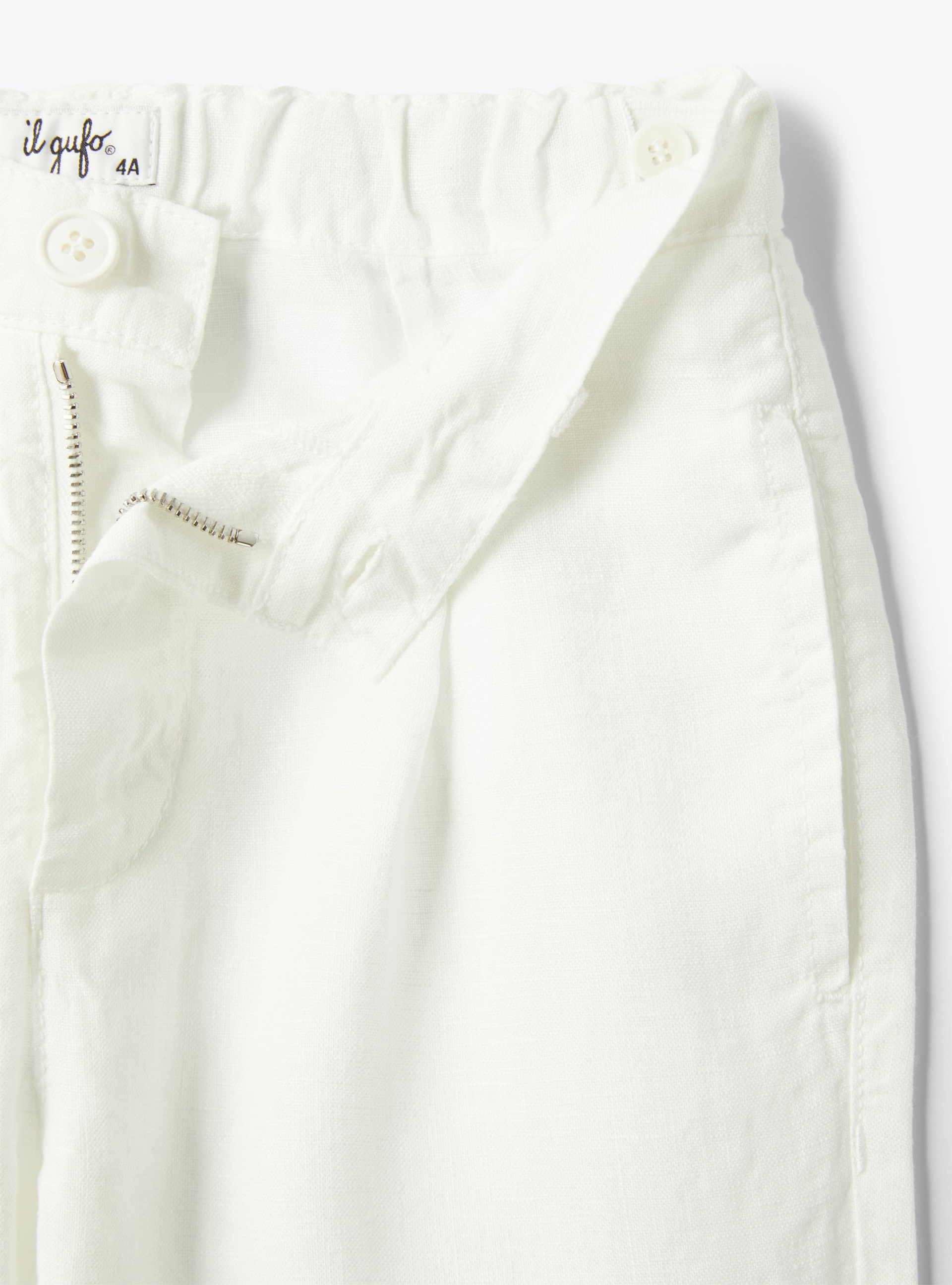 Linen pants with pleats - White | Il Gufo