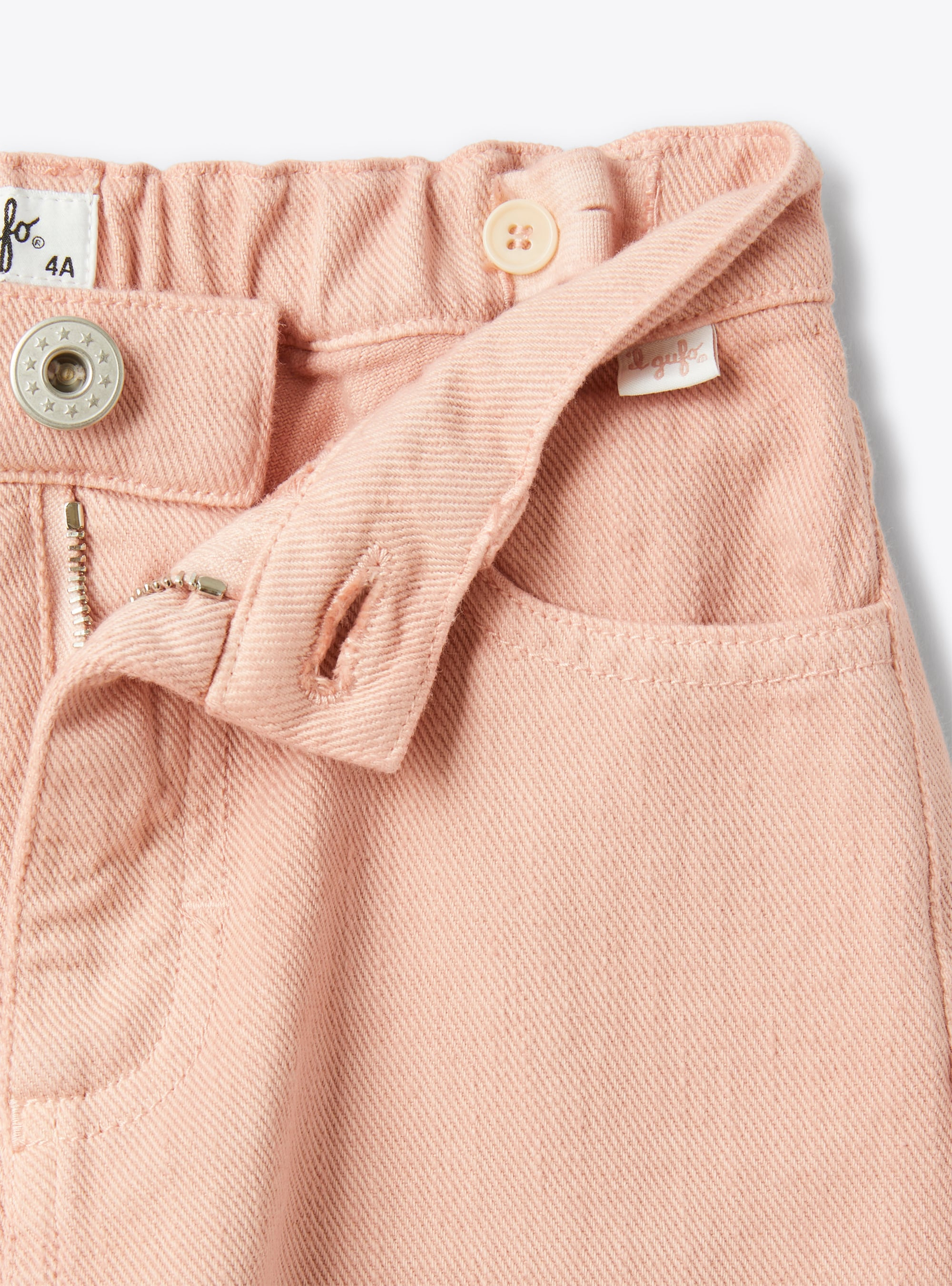 Pantalone wide leg in denim - Rosa | Il Gufo