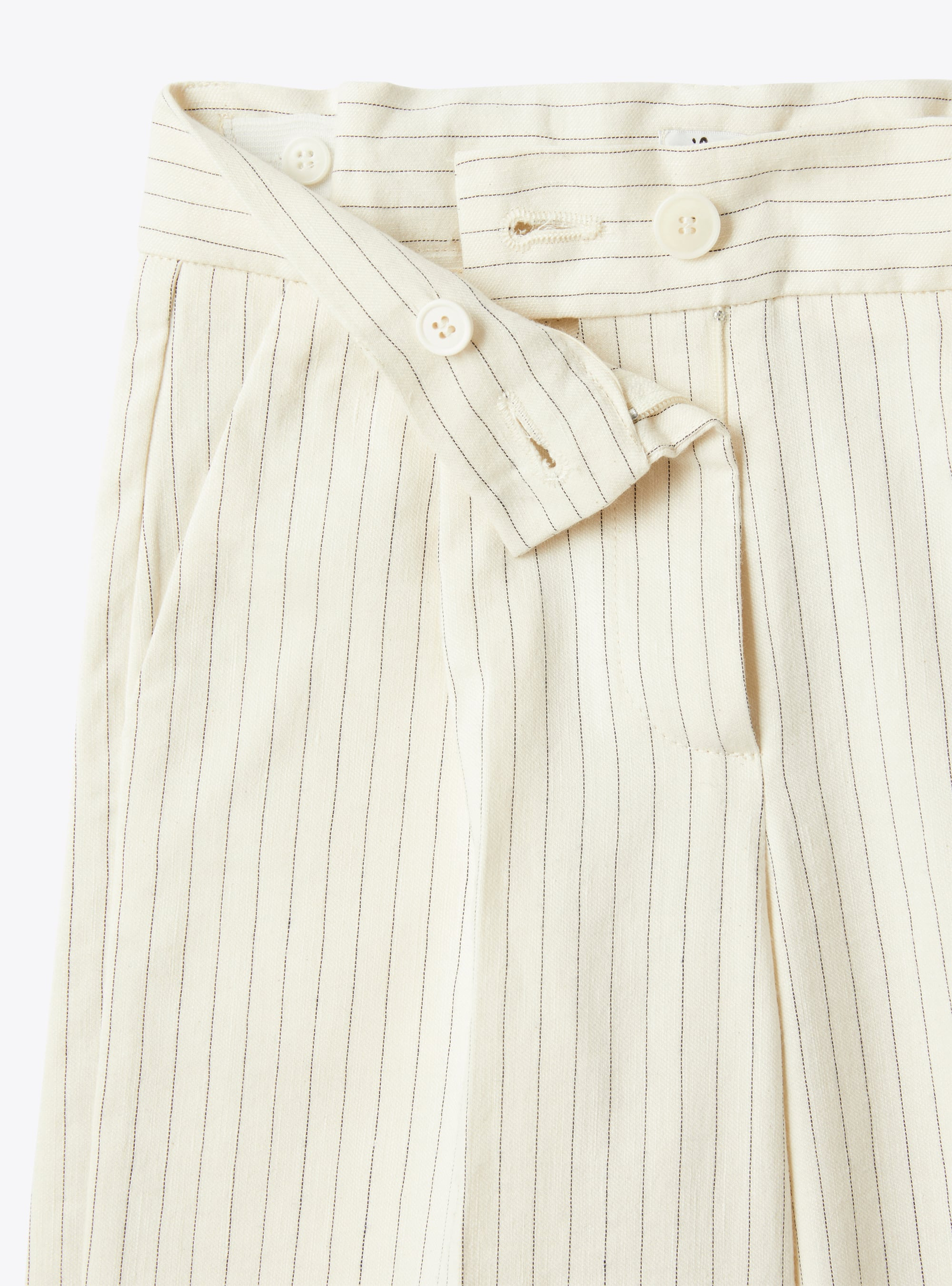 Striped cotton pants with a straight leg cut - White | Il Gufo