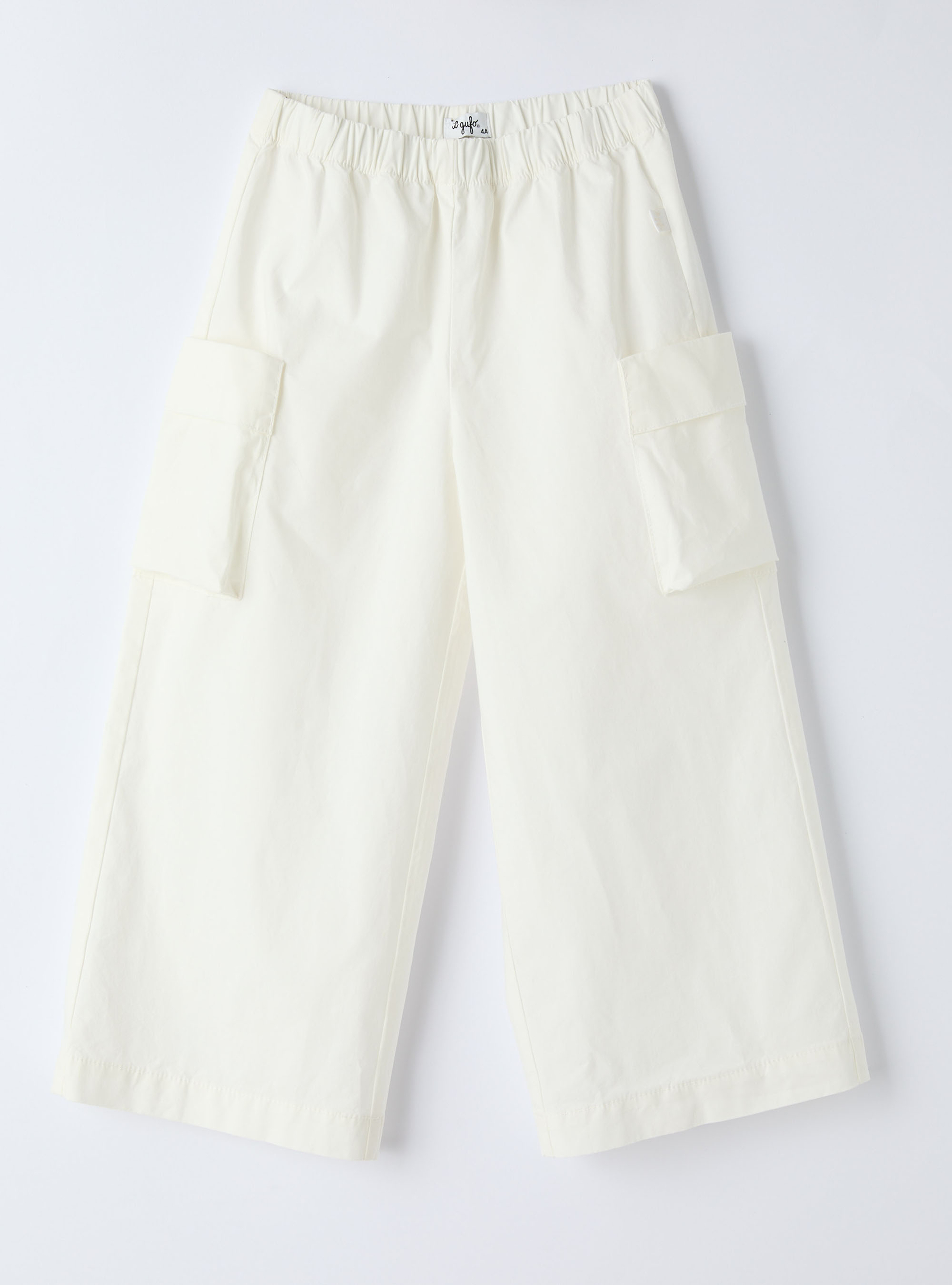 Pantalone palazzo in popeline - Bianco | Il Gufo