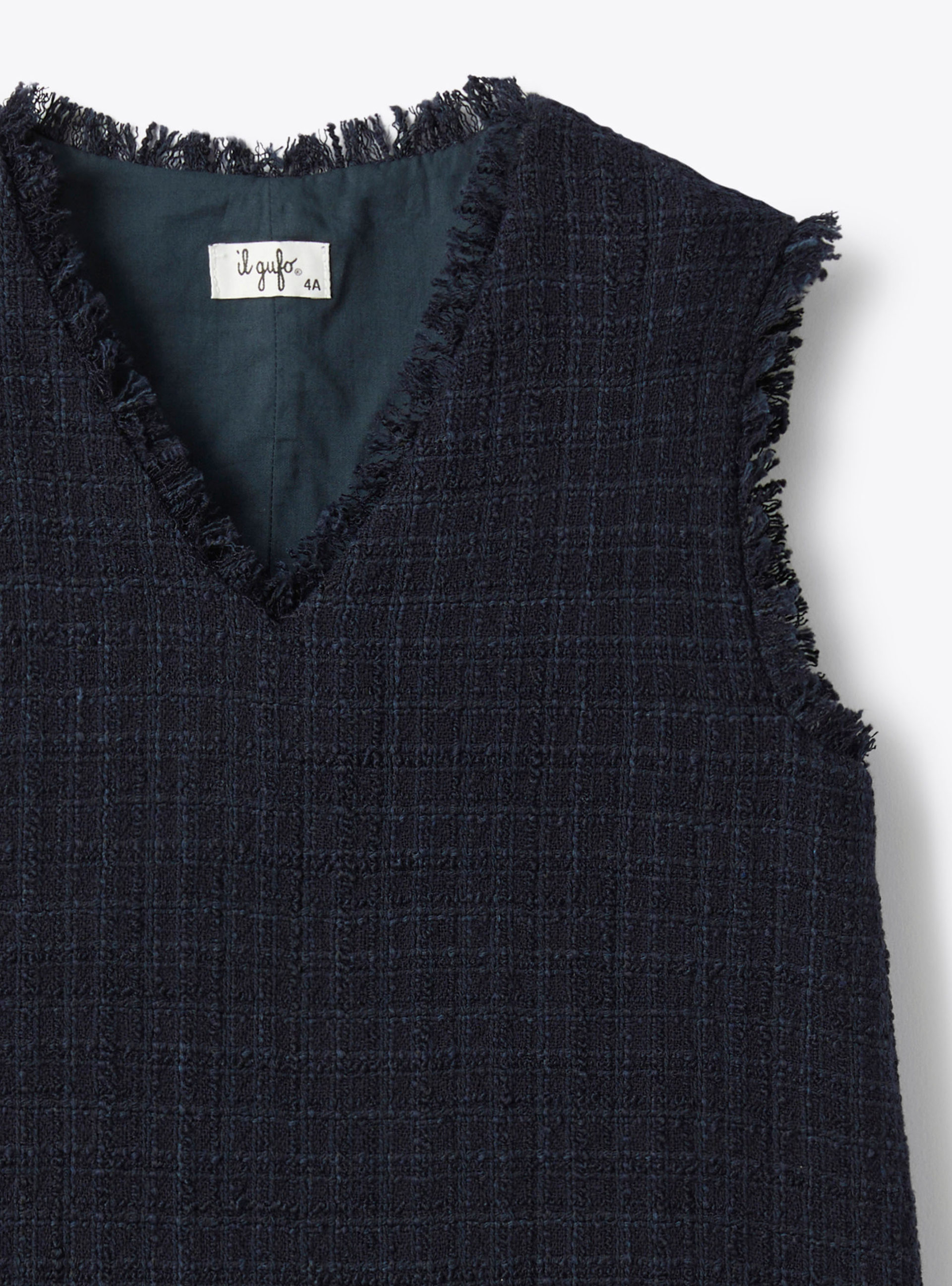 Ärmelloses Tweed-Kleid - Blau | Il Gufo