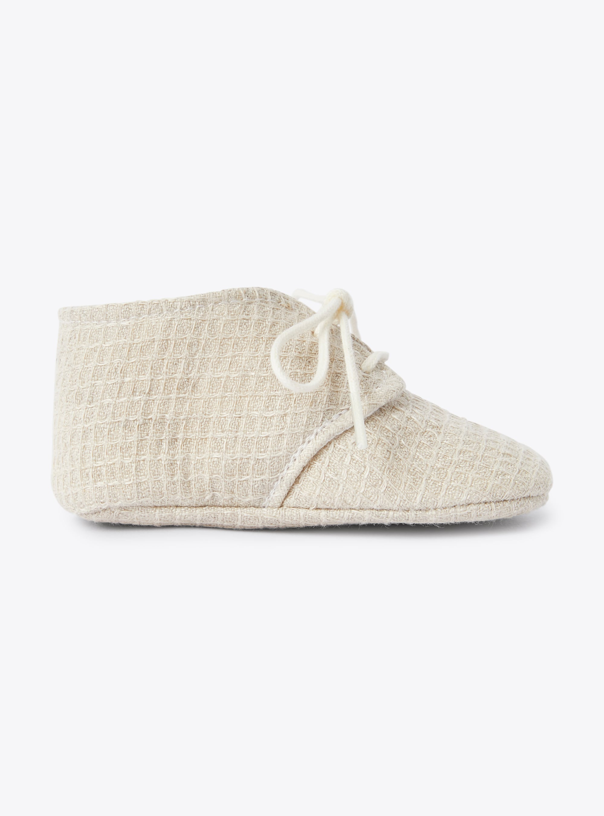 Waffle-Leinen-Schuhe für Neugeborene - Braun | Il Gufo