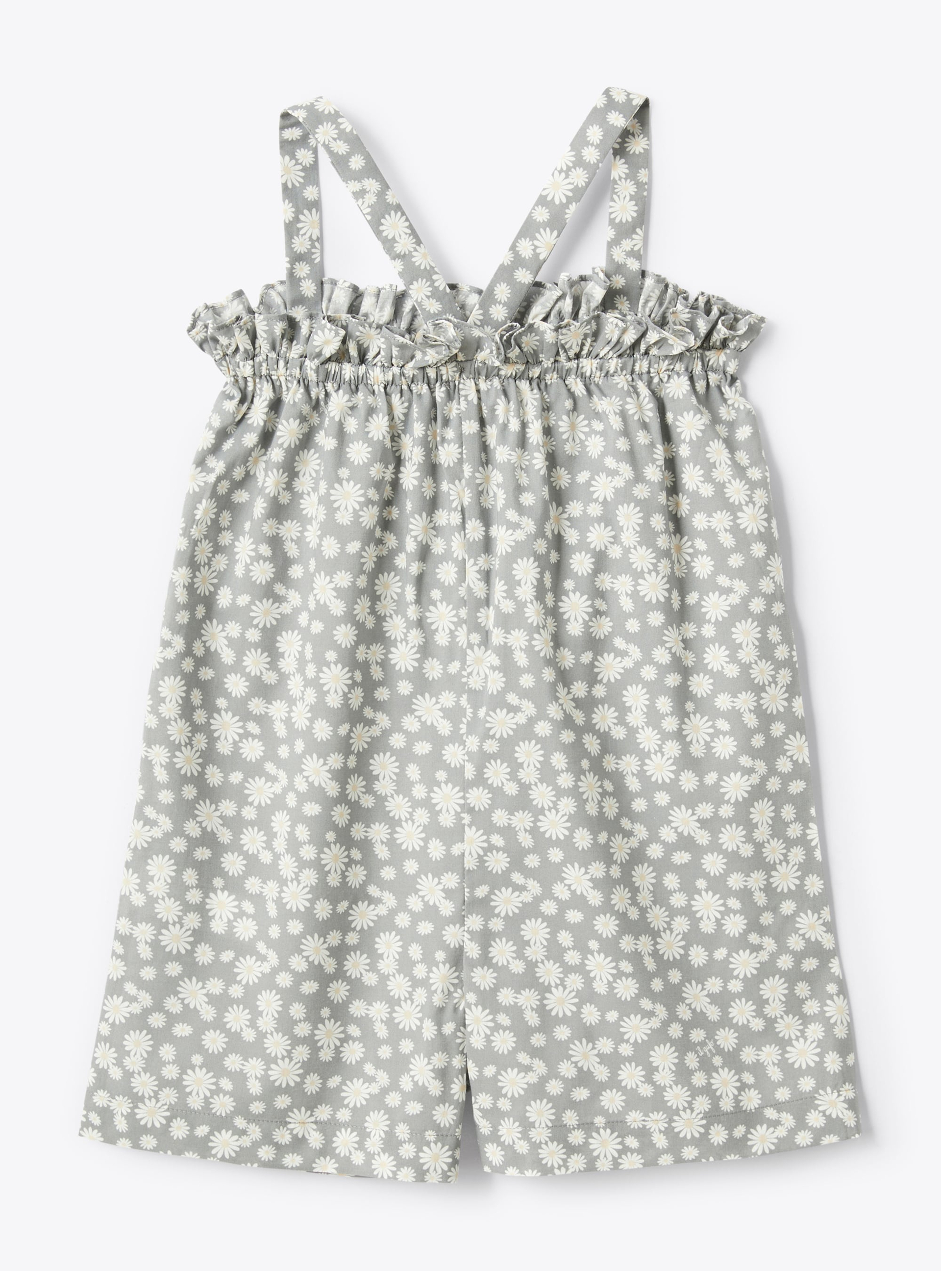 Floral print cotton romper - Grey | Il Gufo