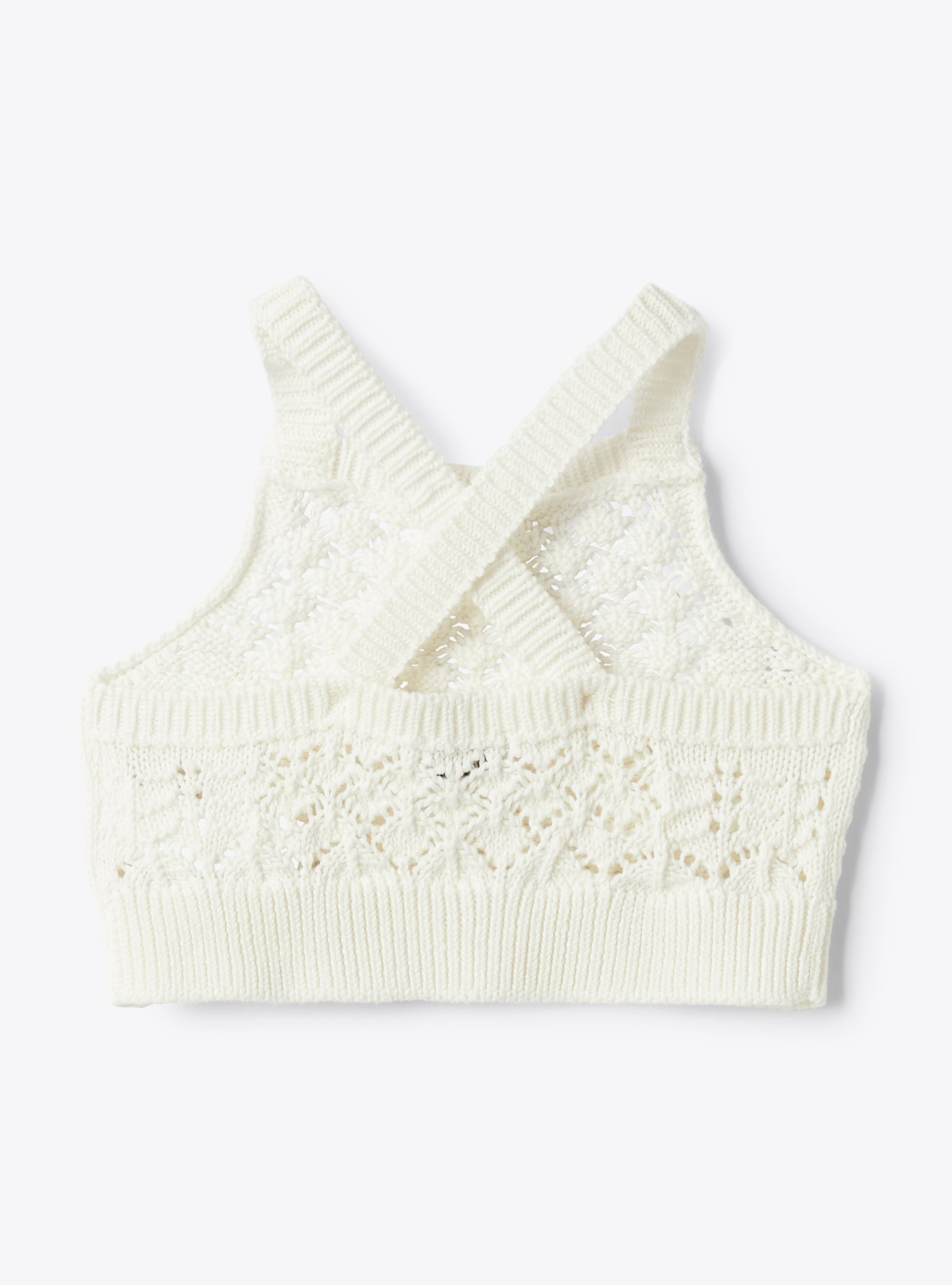 Cotton crochet top - White | Il Gufo