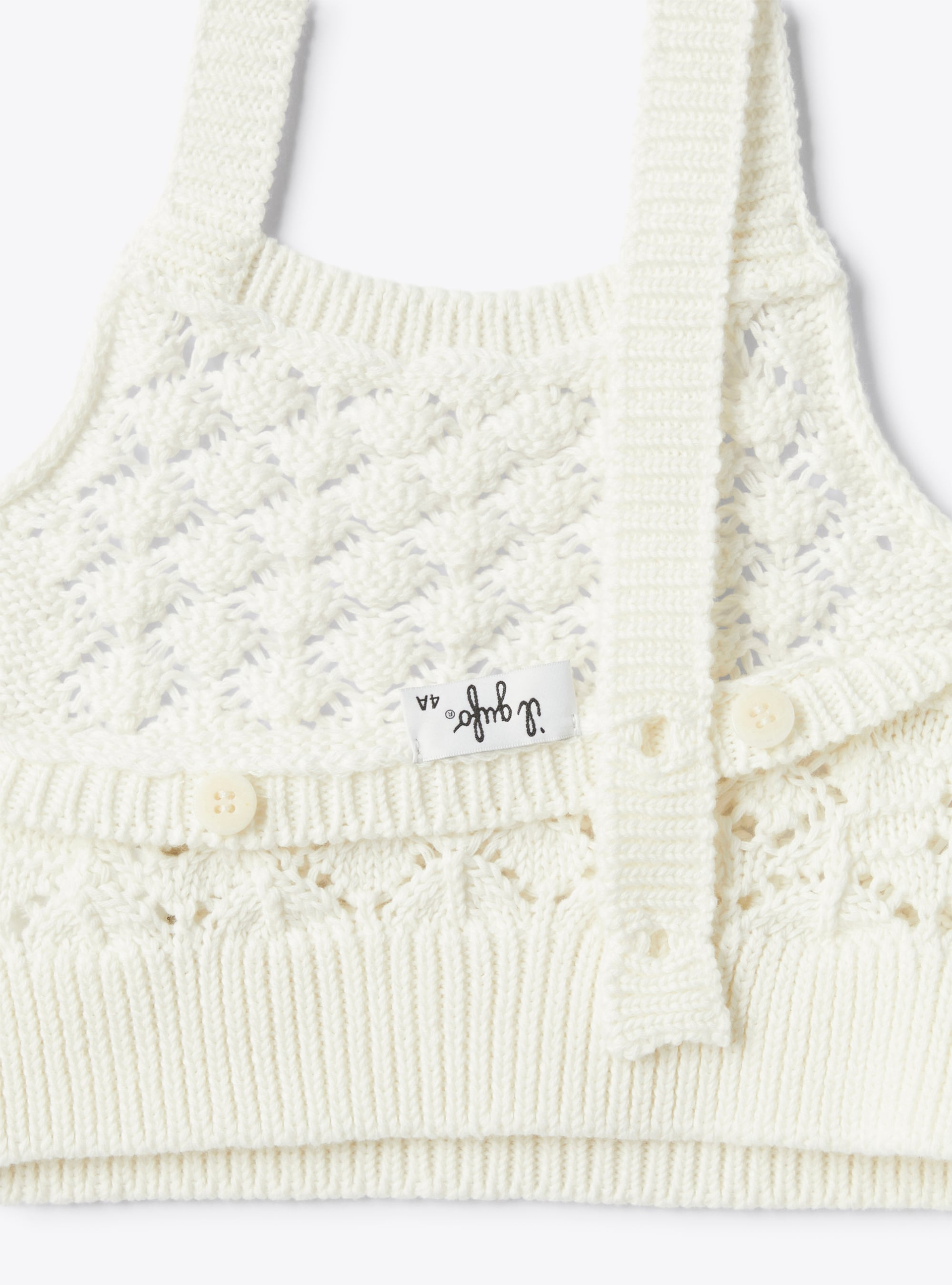 Cotton crochet top - White | Il Gufo
