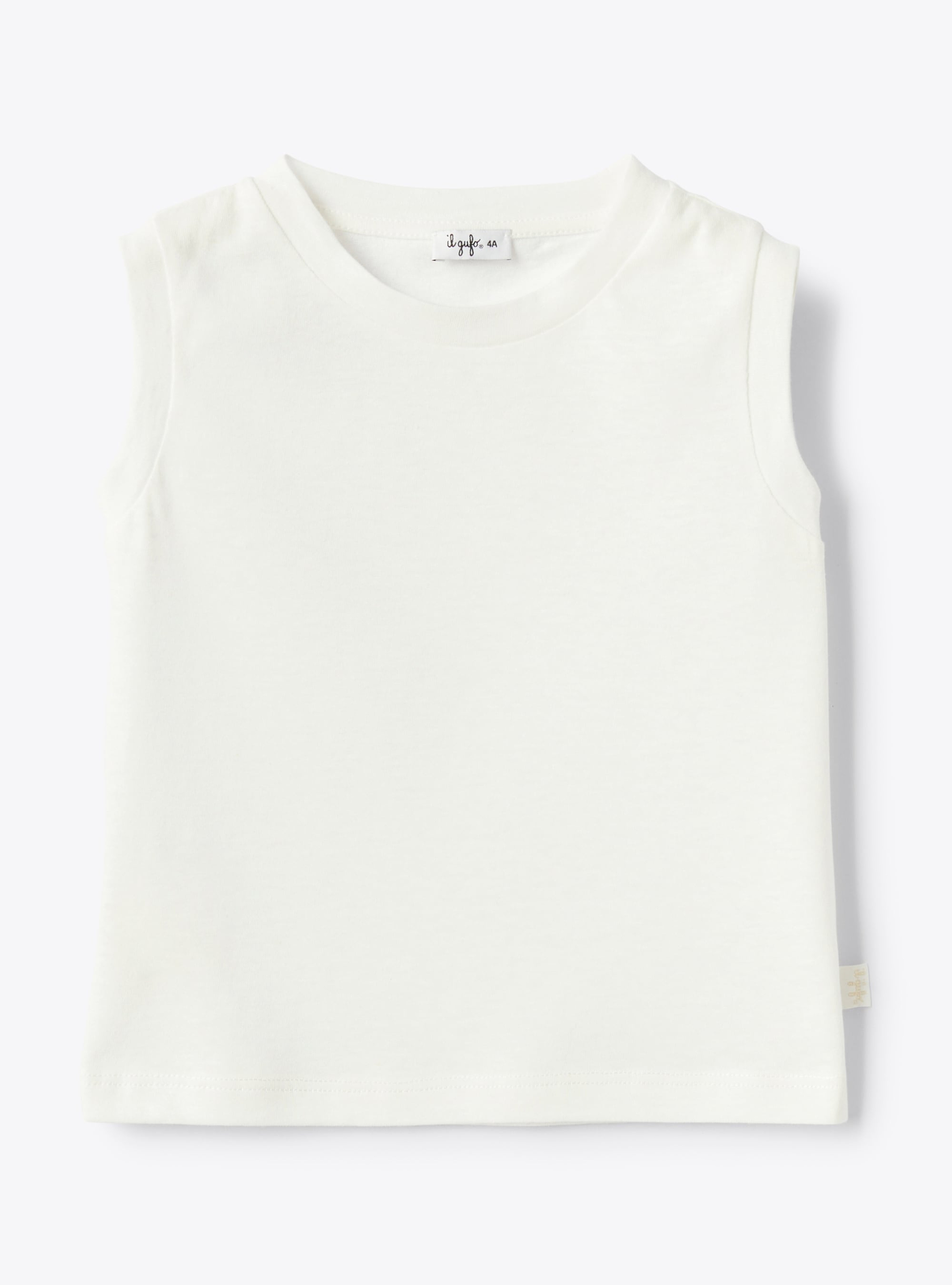 Baumwoll-Leinen-Jersey-Top - Weiss | Il Gufo