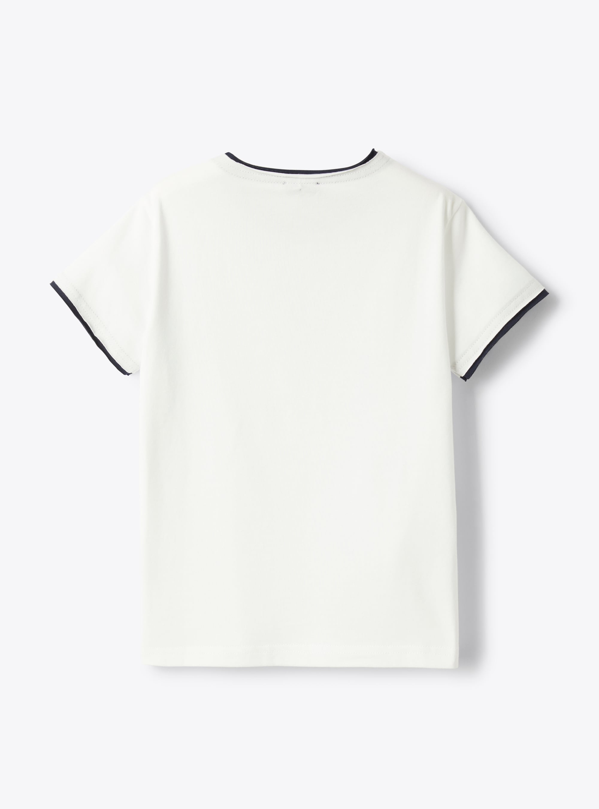 T-shirt in jersey con bordi a contrasto - Bianco | Il Gufo