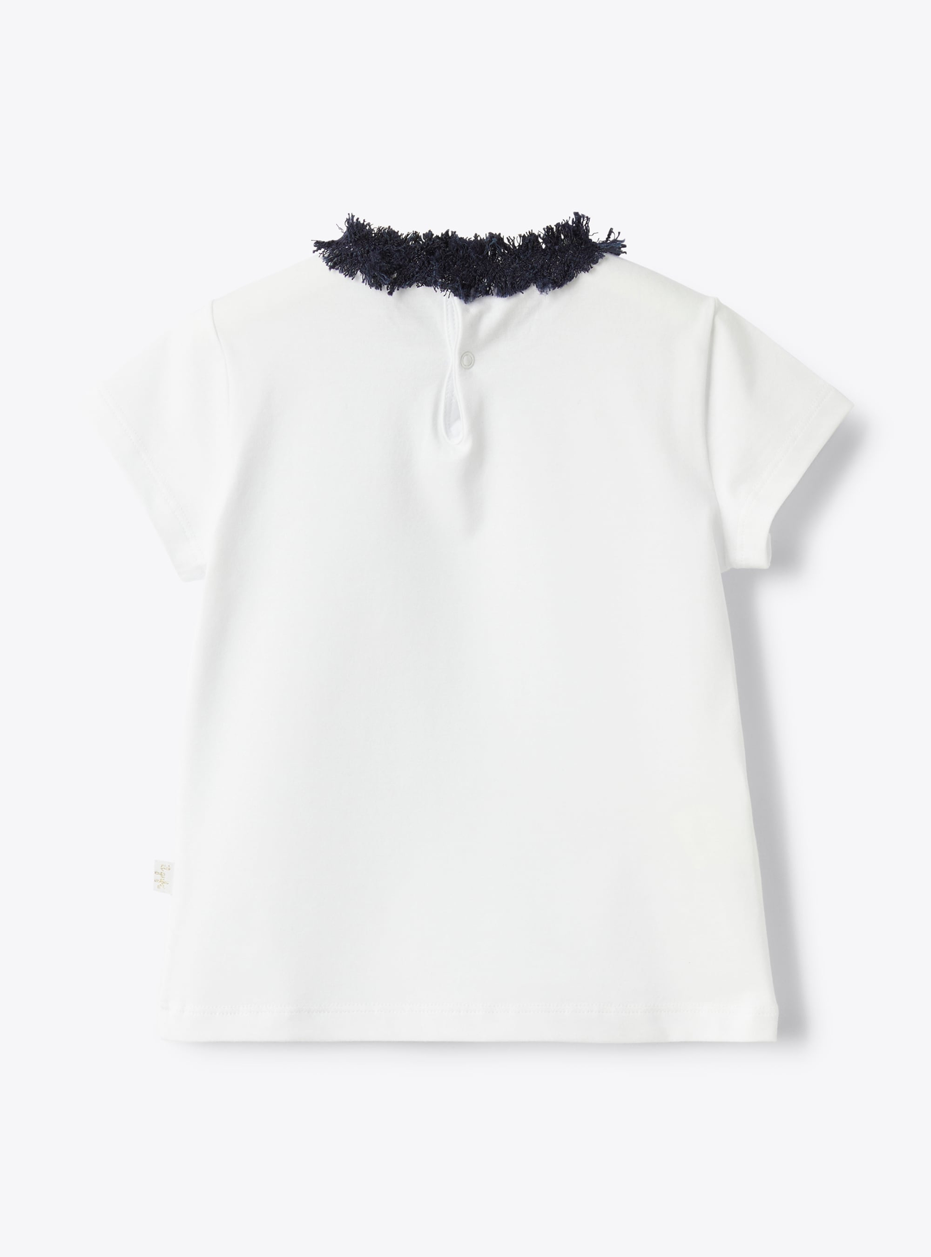 Fringed jersey t-shirt - White | Il Gufo