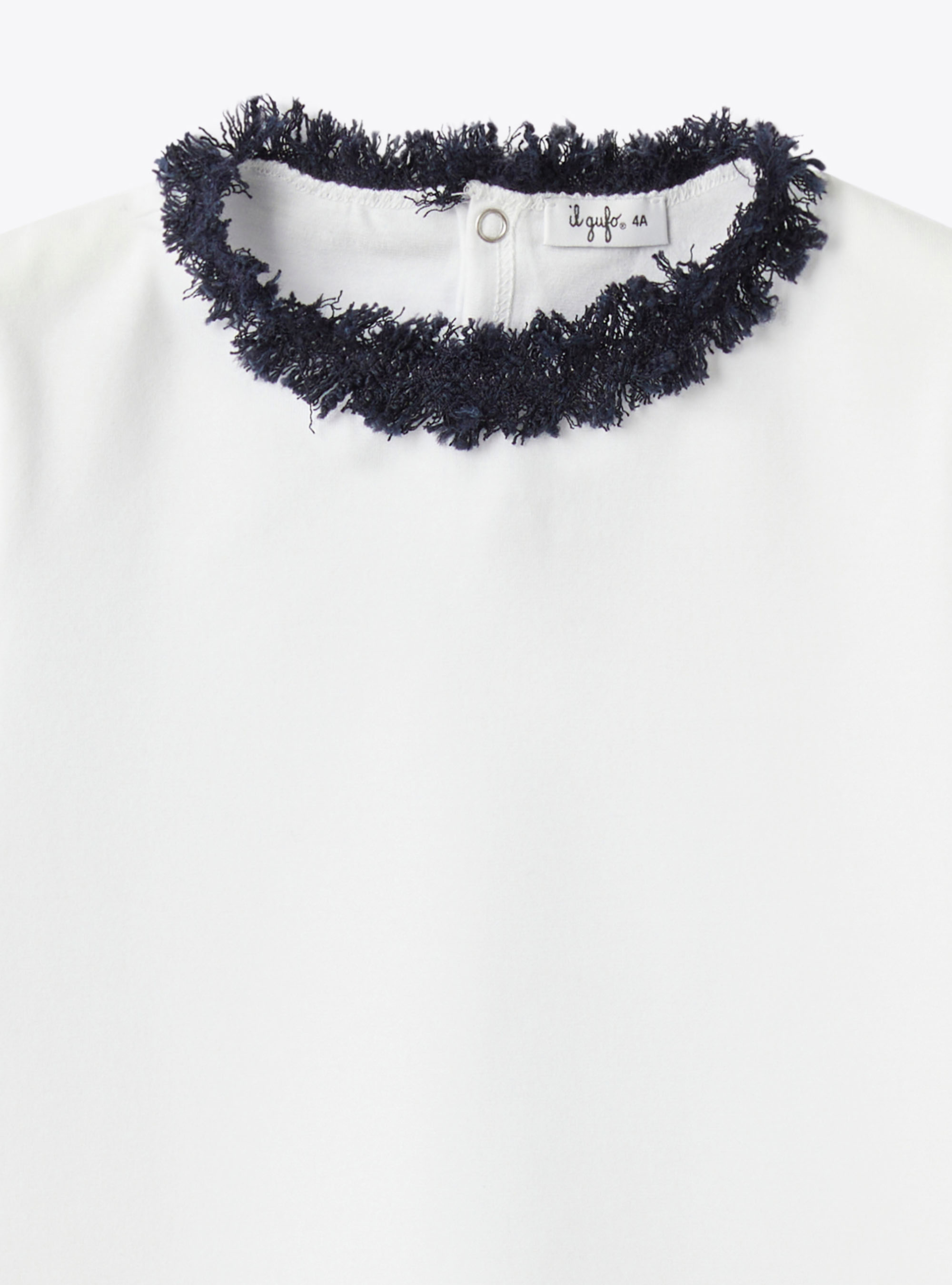 Fringed jersey t-shirt - White | Il Gufo