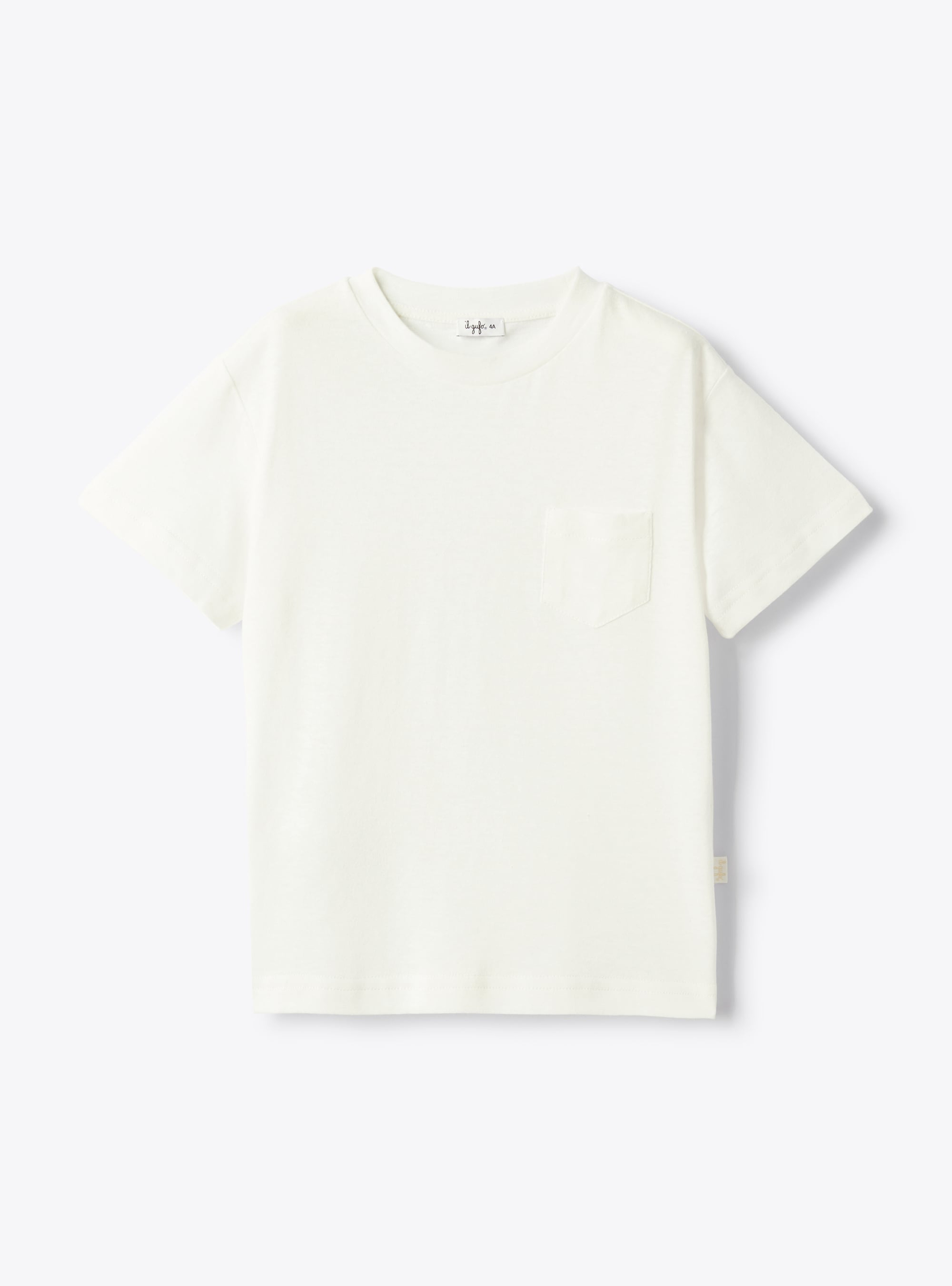 T-shirt in jersey di cotone e lino - Bianco | Il Gufo