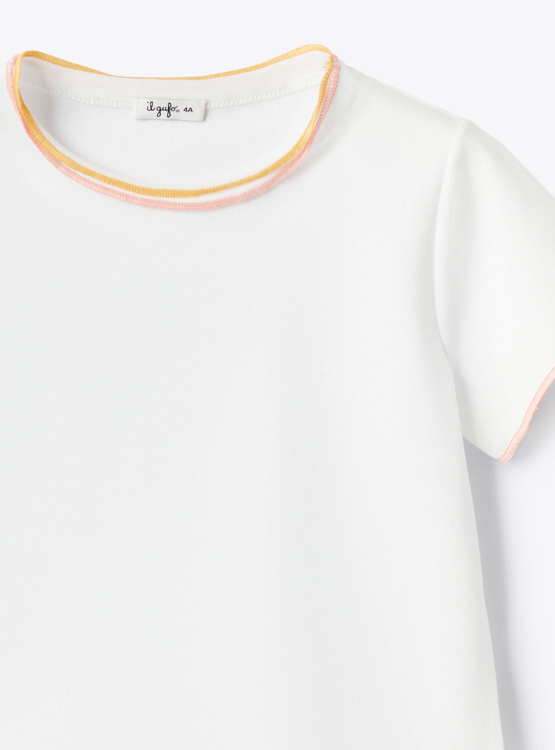 T-shirt with contrast edging - White | Il Gufo