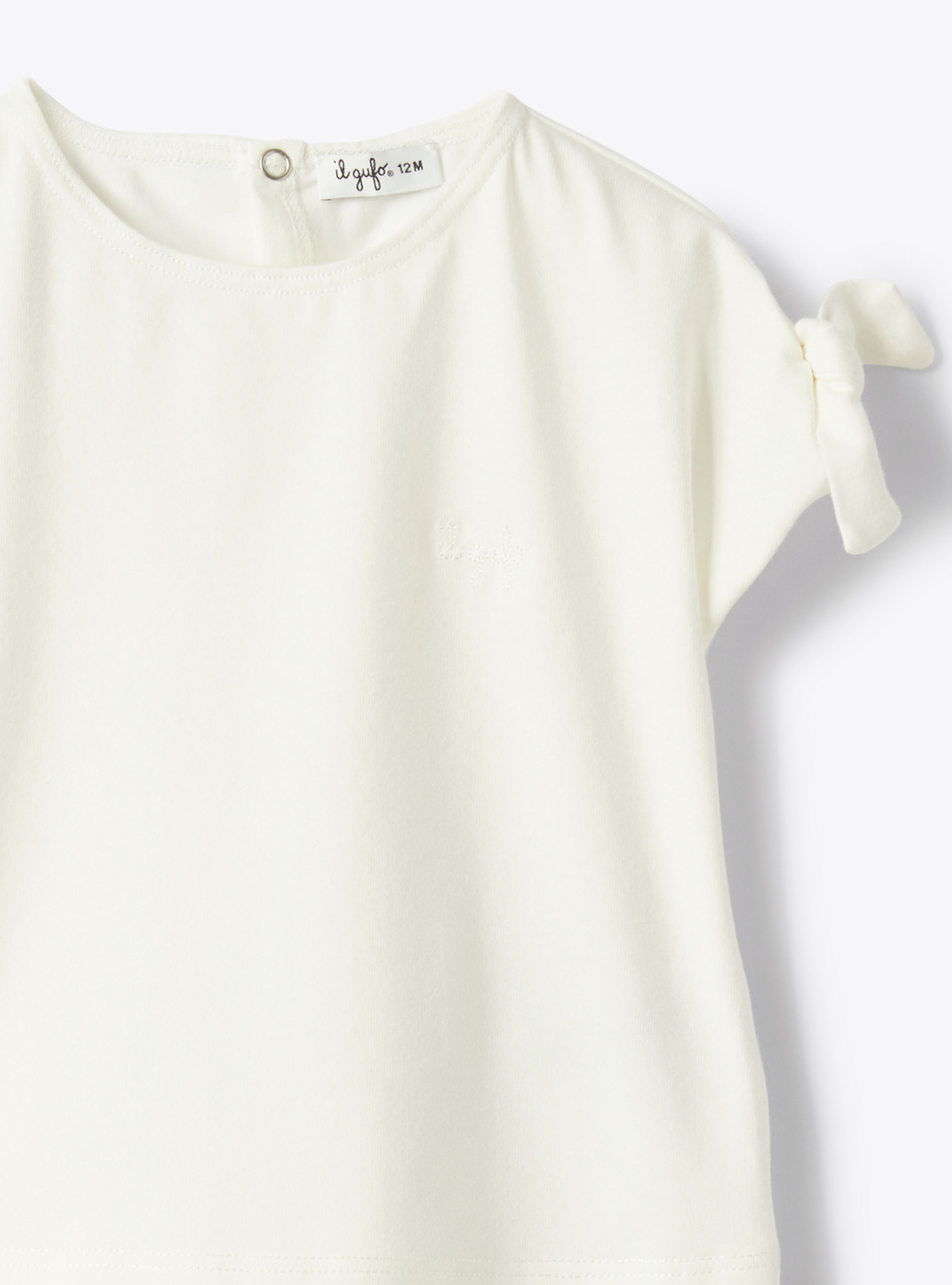 T-Shirt aus Jersey mit Schleifen - Weiss | Il Gufo