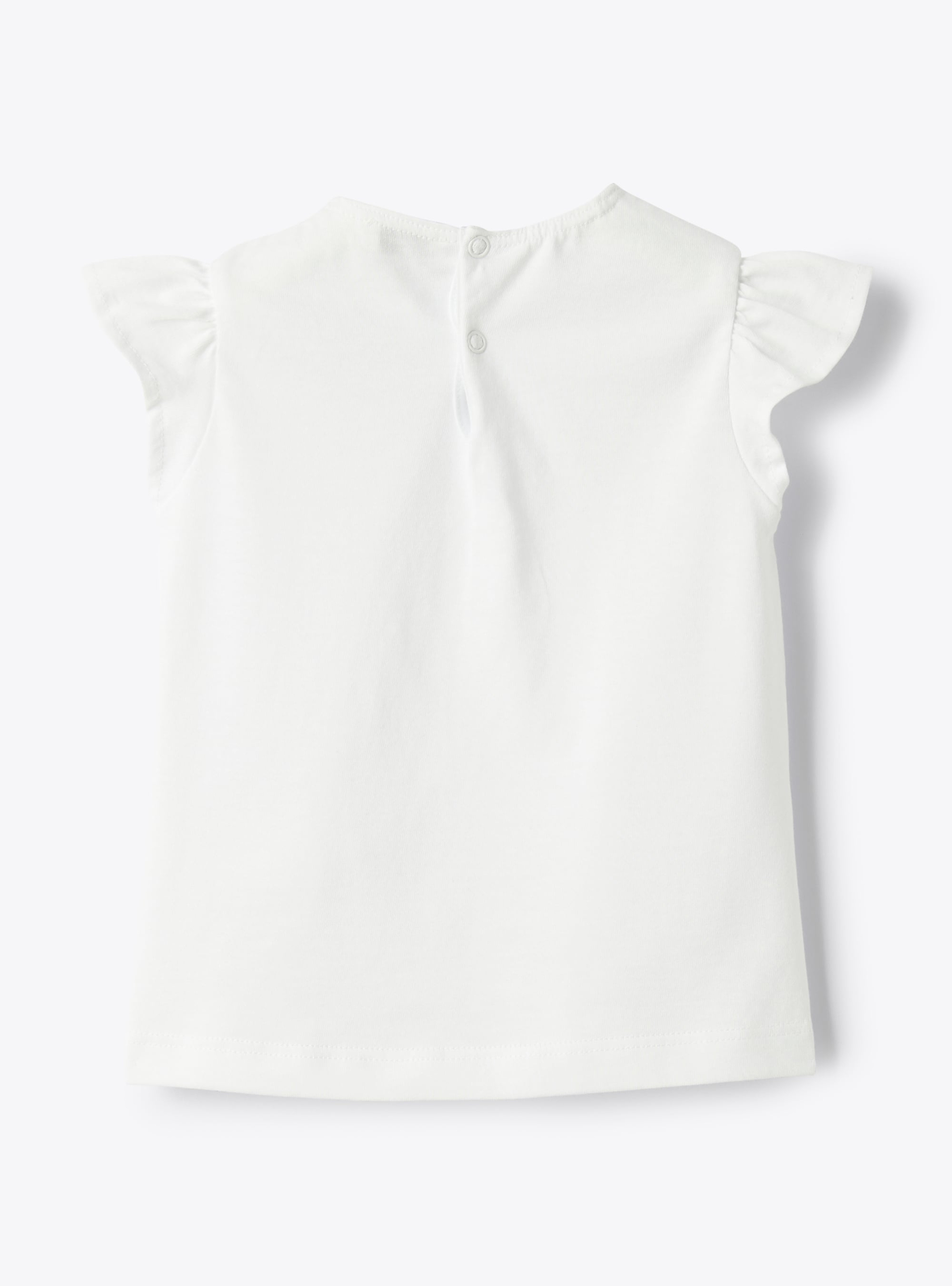 Jersey t-shirt with ruffled sleeves - White | Il Gufo