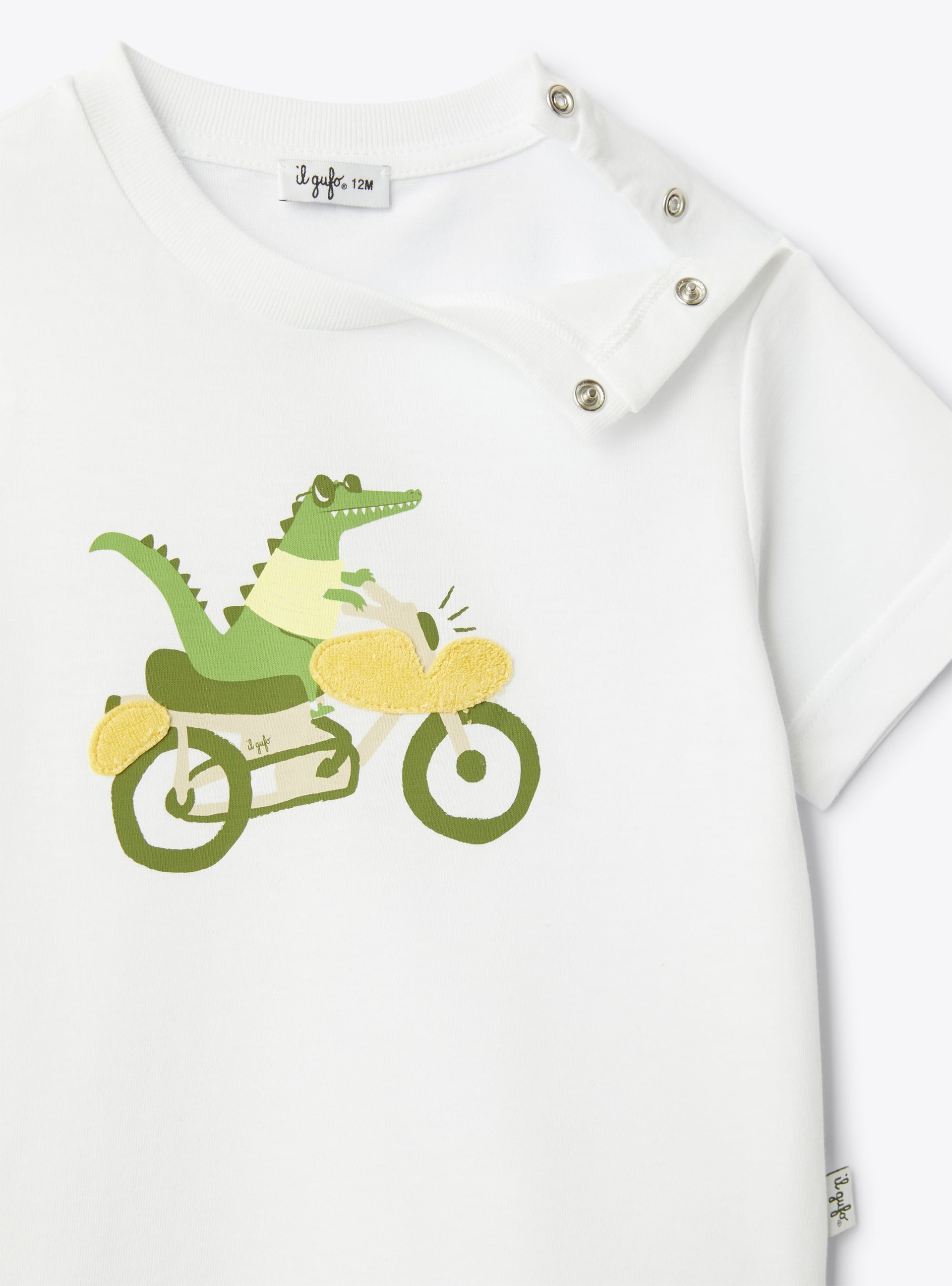 T-shirt con stampa in jersey - Bianco | Il Gufo