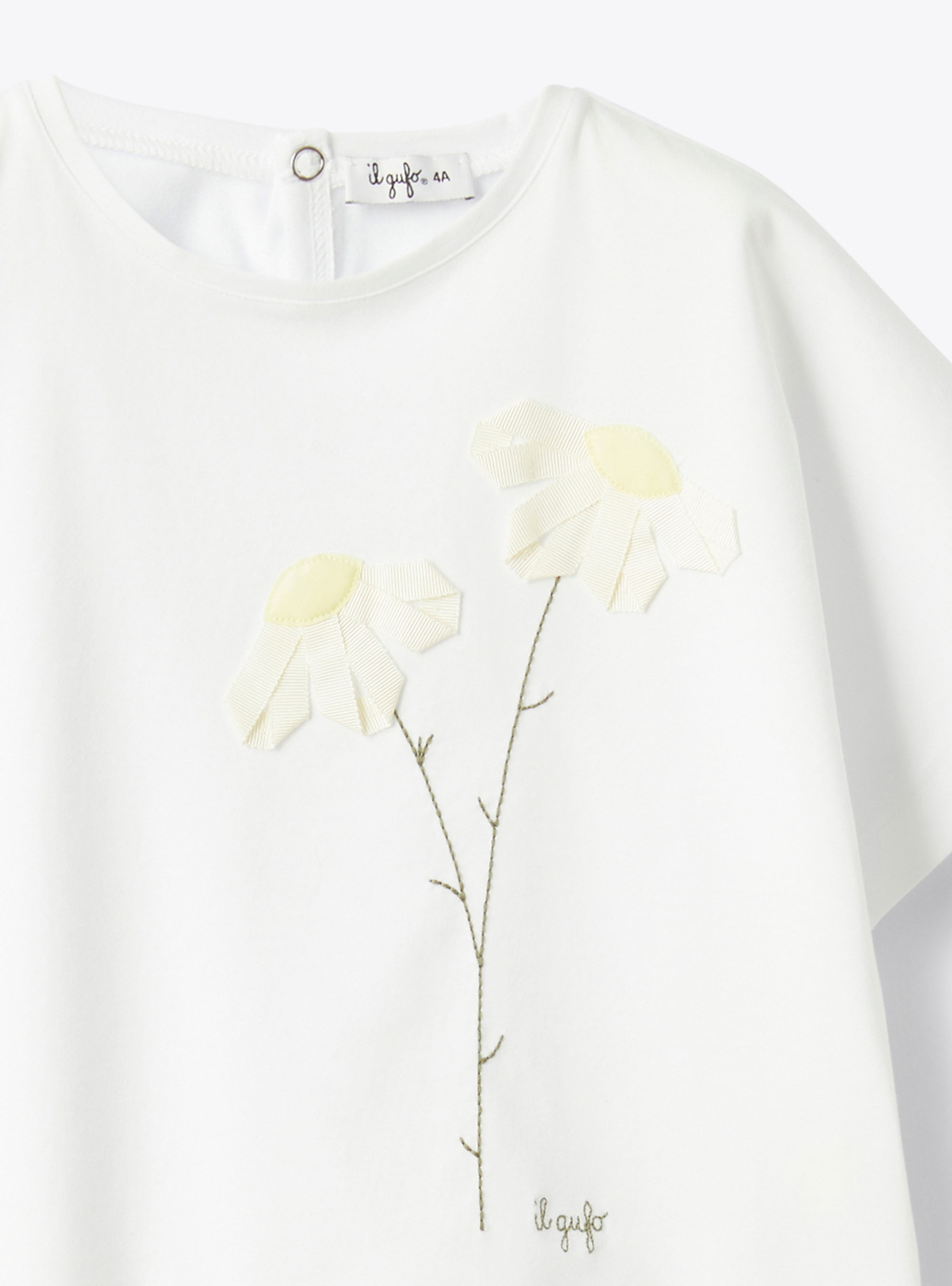 Boxy design jersey t-shirt - White | Il Gufo
