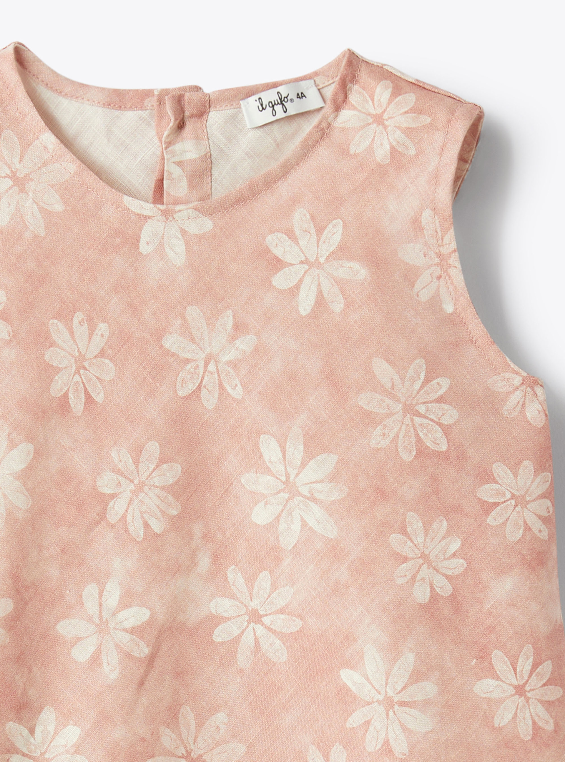 Floral print linen top - Pink | Il Gufo