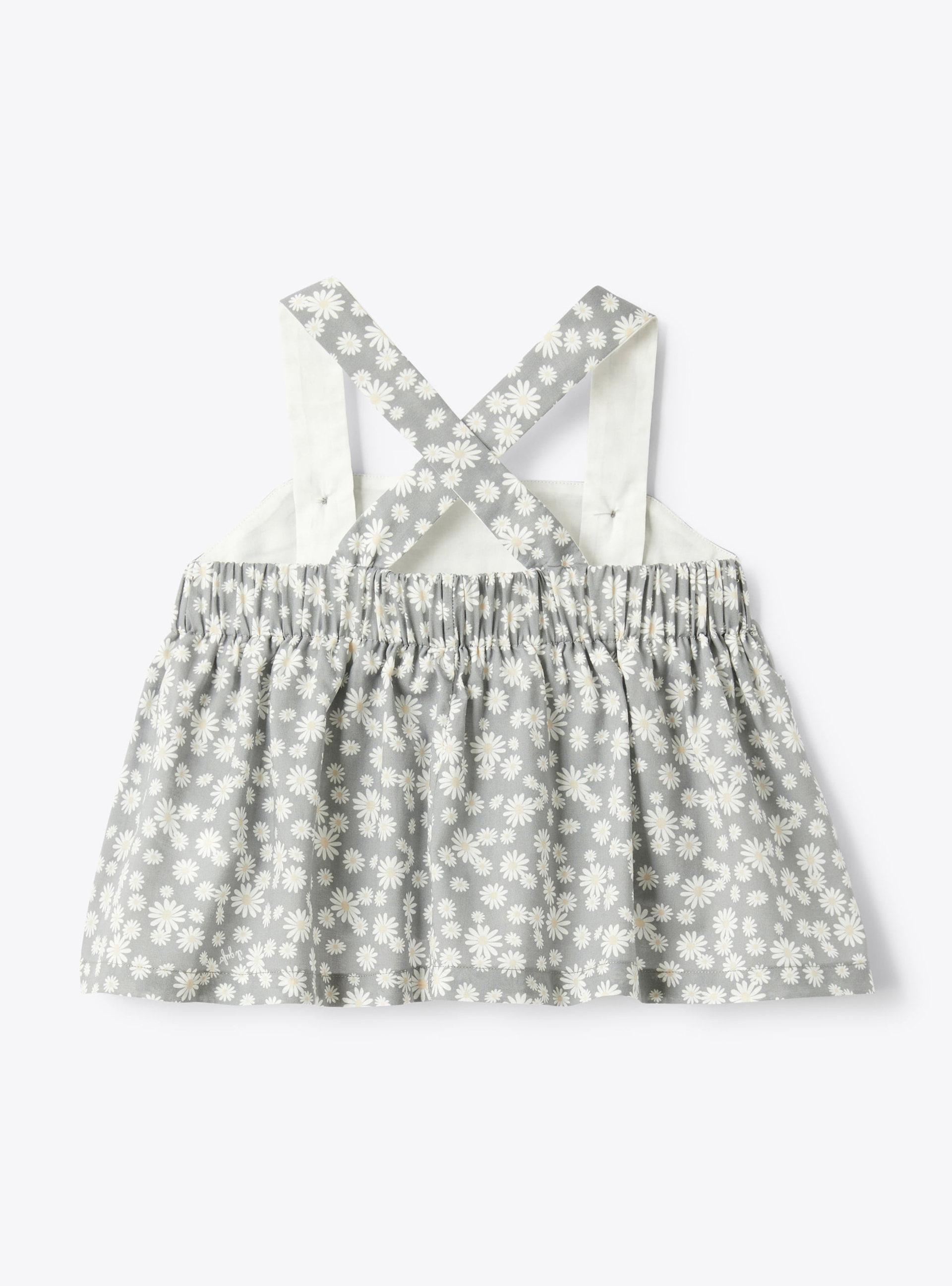 Top aus Baumwolle mit Blumenmuster - Grau | Il Gufo