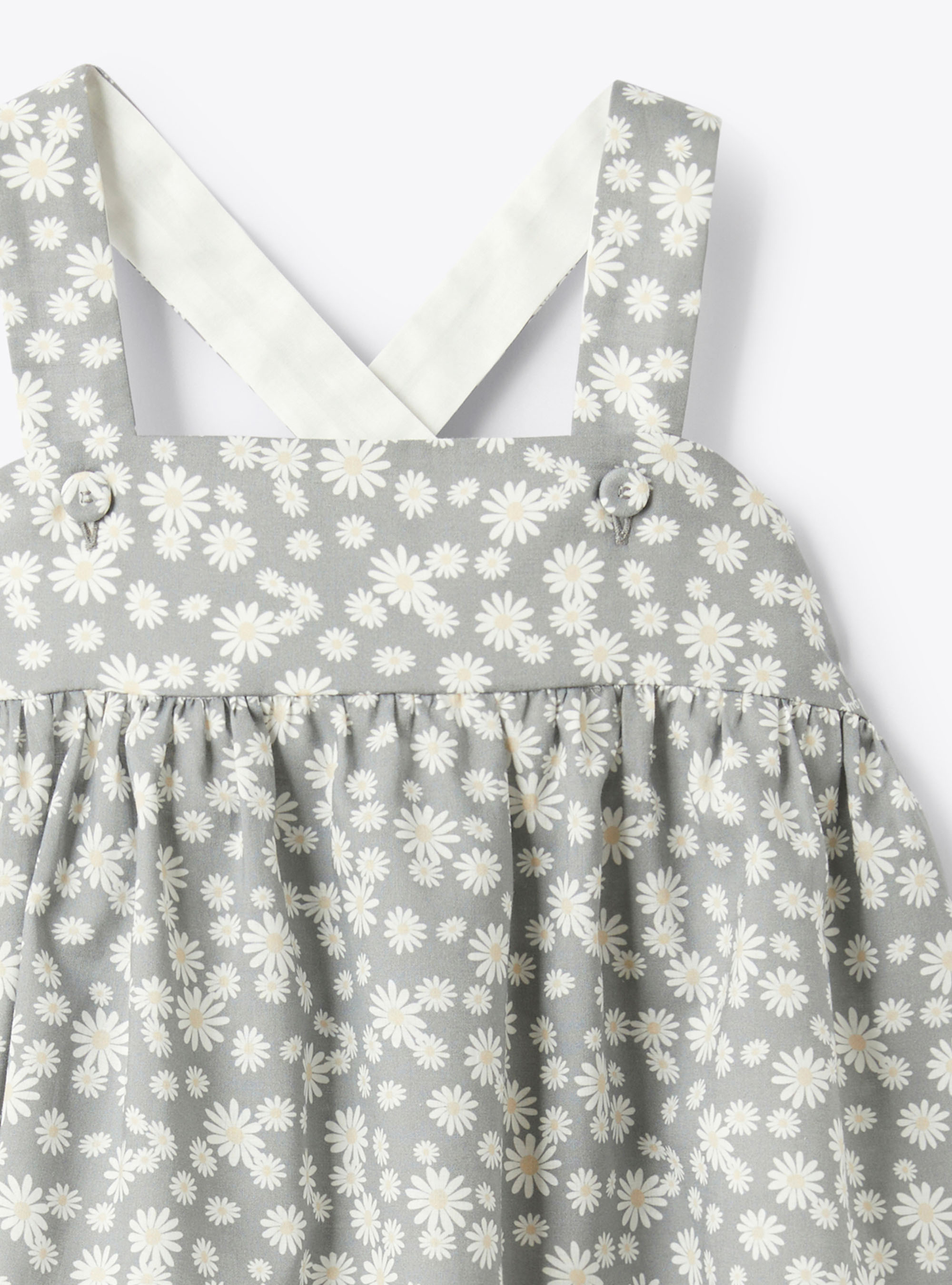 Top aus Baumwolle mit Blumenmuster - Grau | Il Gufo