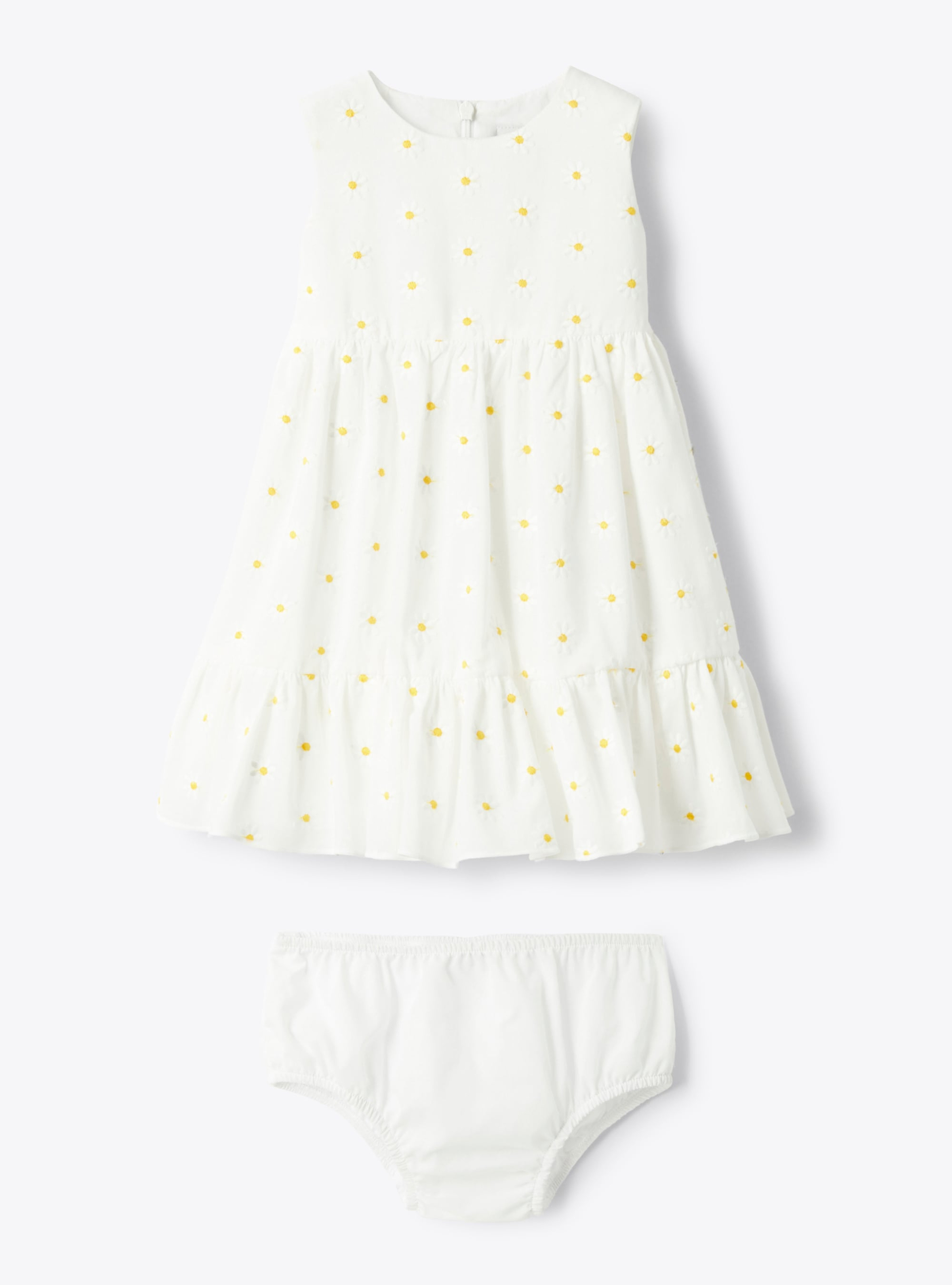 Dress in muslin with floral embroidery - White | Il Gufo