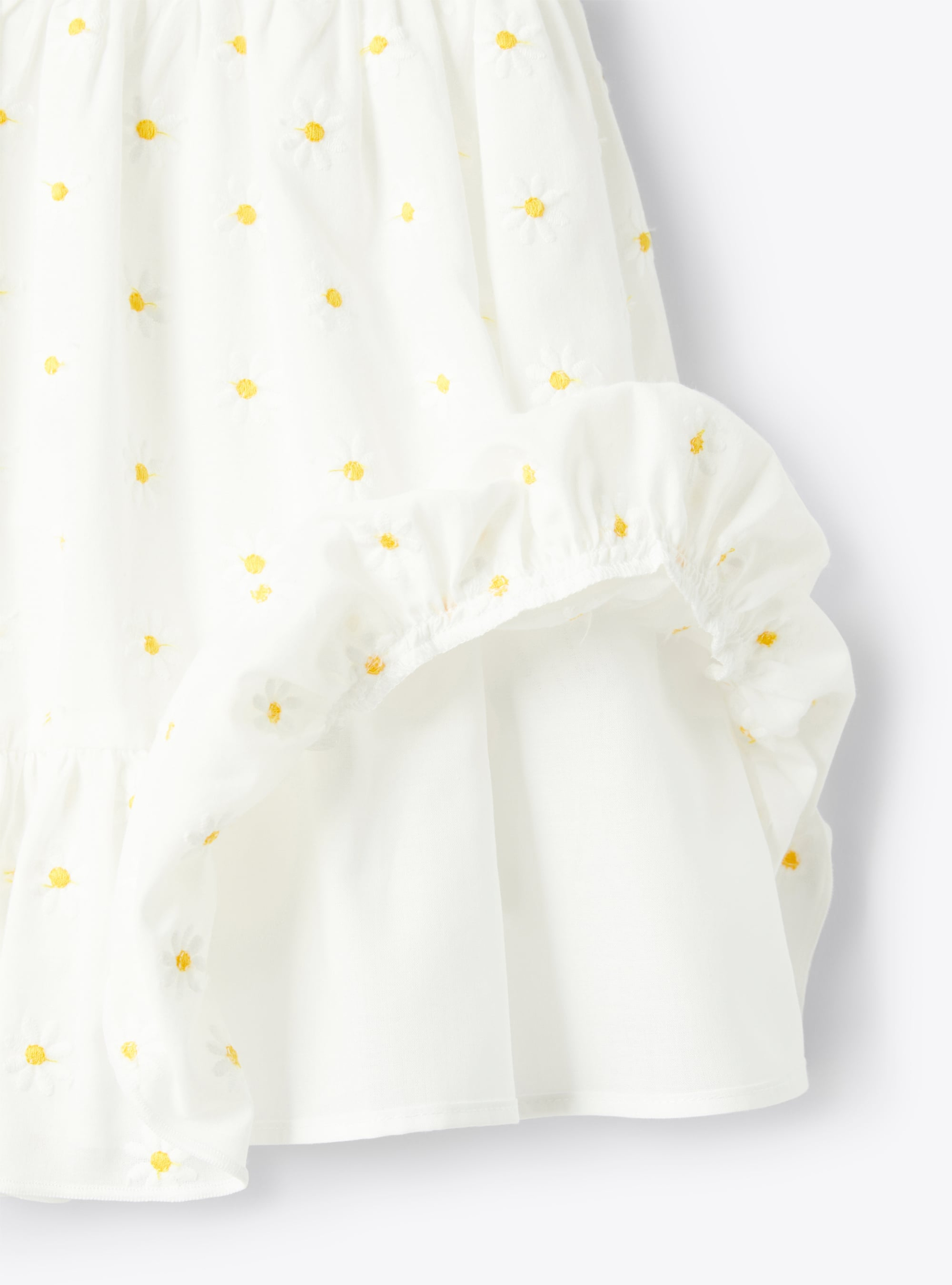 Dress in muslin with floral embroidery - White | Il Gufo