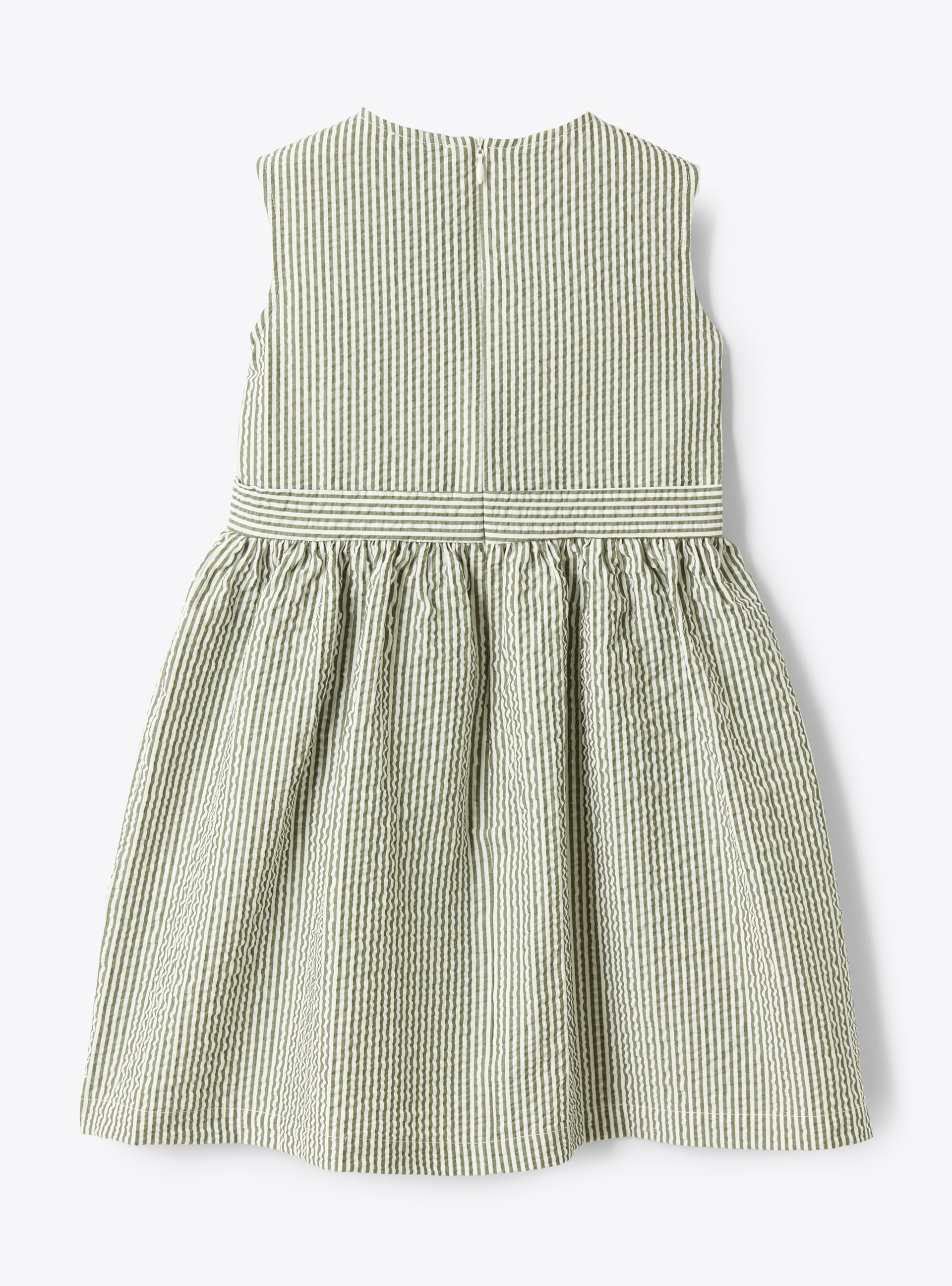 Striped seersucker dress - Green | Il Gufo