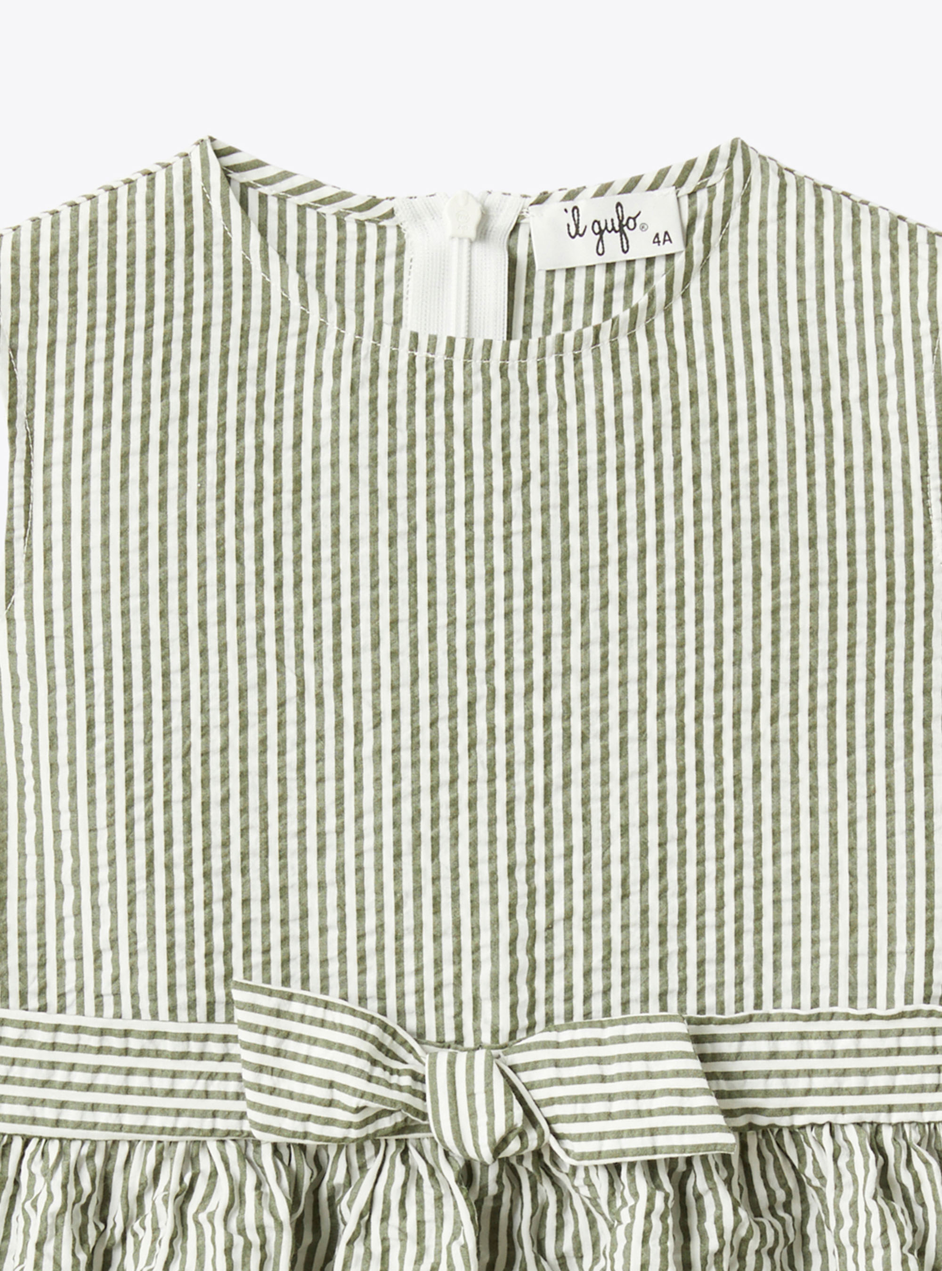Striped seersucker dress - Green | Il Gufo