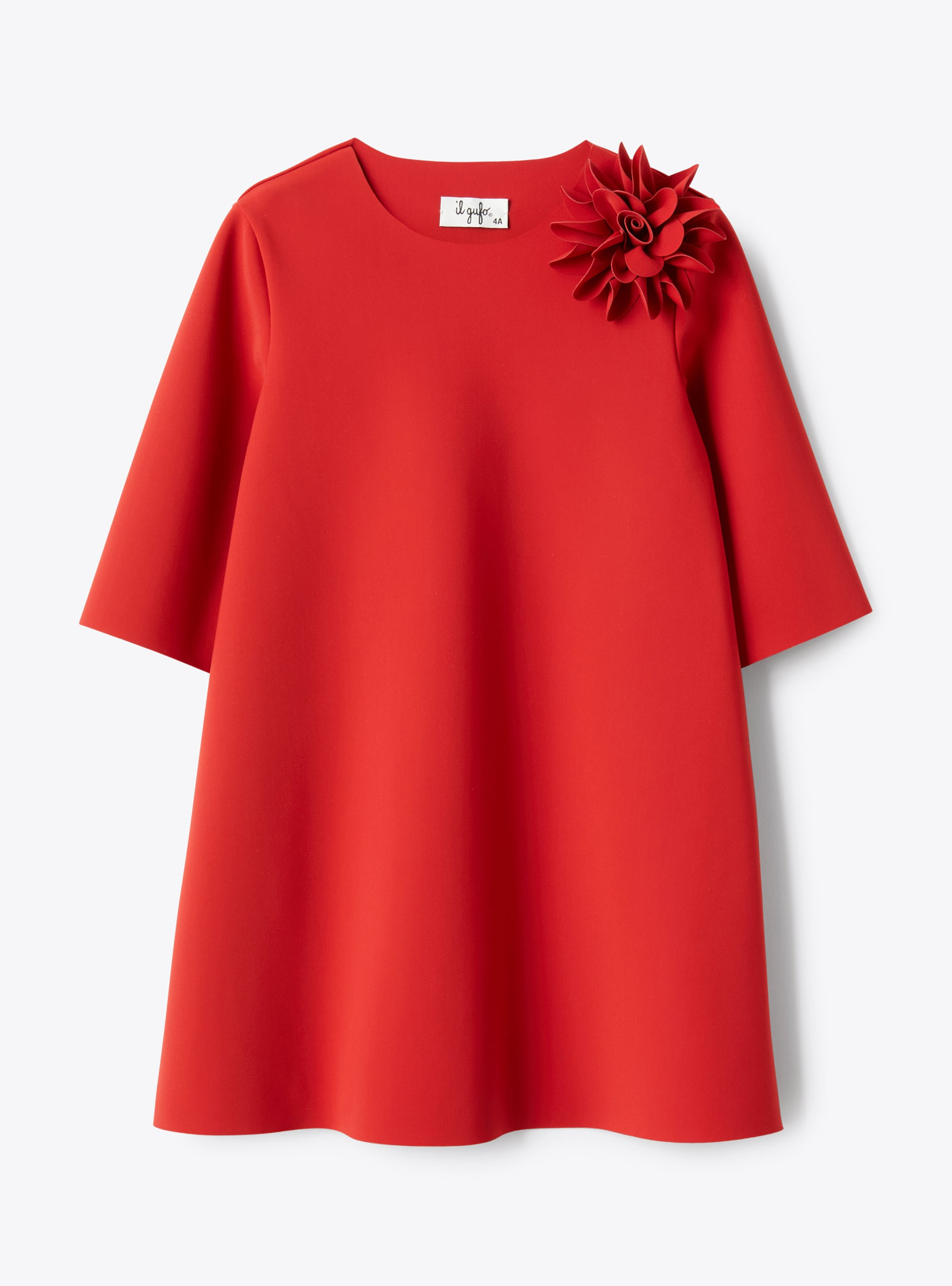 Abito in Sensitive® Fabrics con fiore - Rosso | Il Gufo