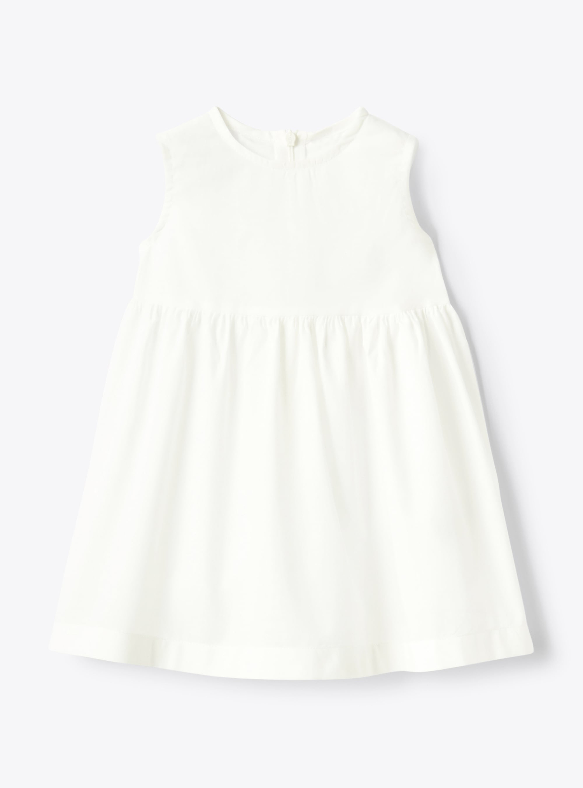 Sleeveless dress in waffle linen - White | Il Gufo