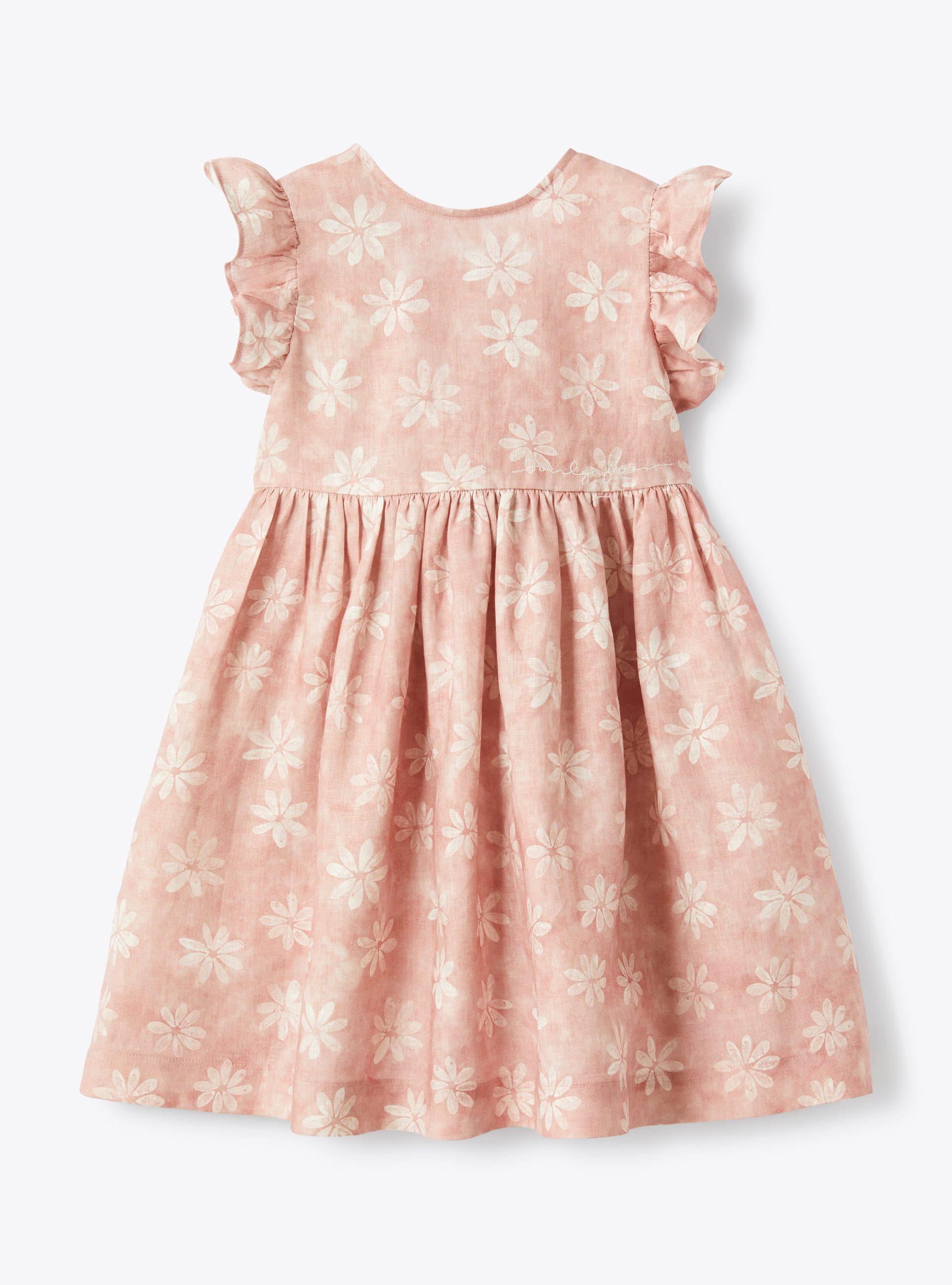 Kleid aus Leinen mit Blumenmuster und Schleife - Kleider - Il Gufo