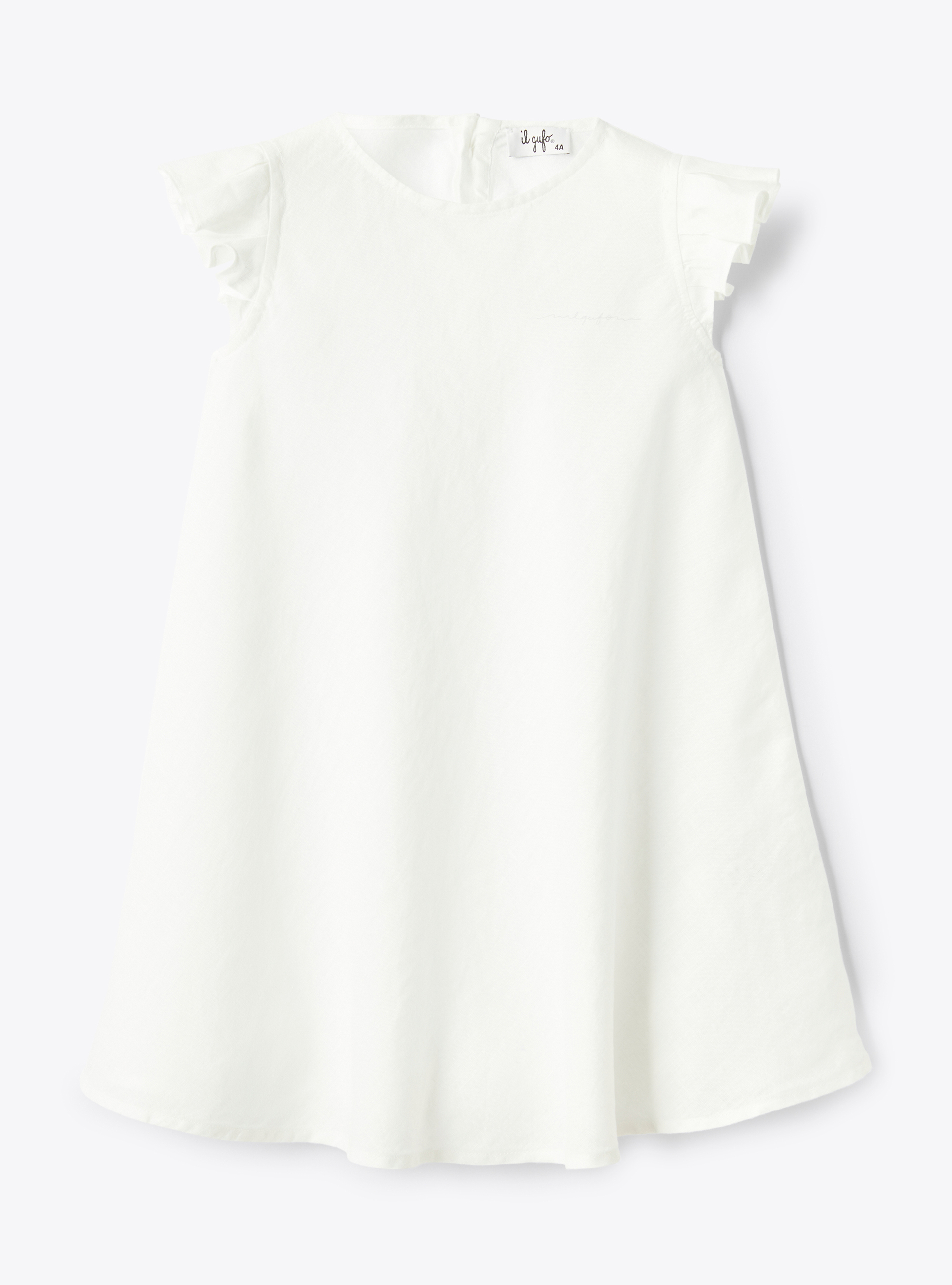 Trapezkleid aus Leinen mit Volants - Kleider - Il Gufo