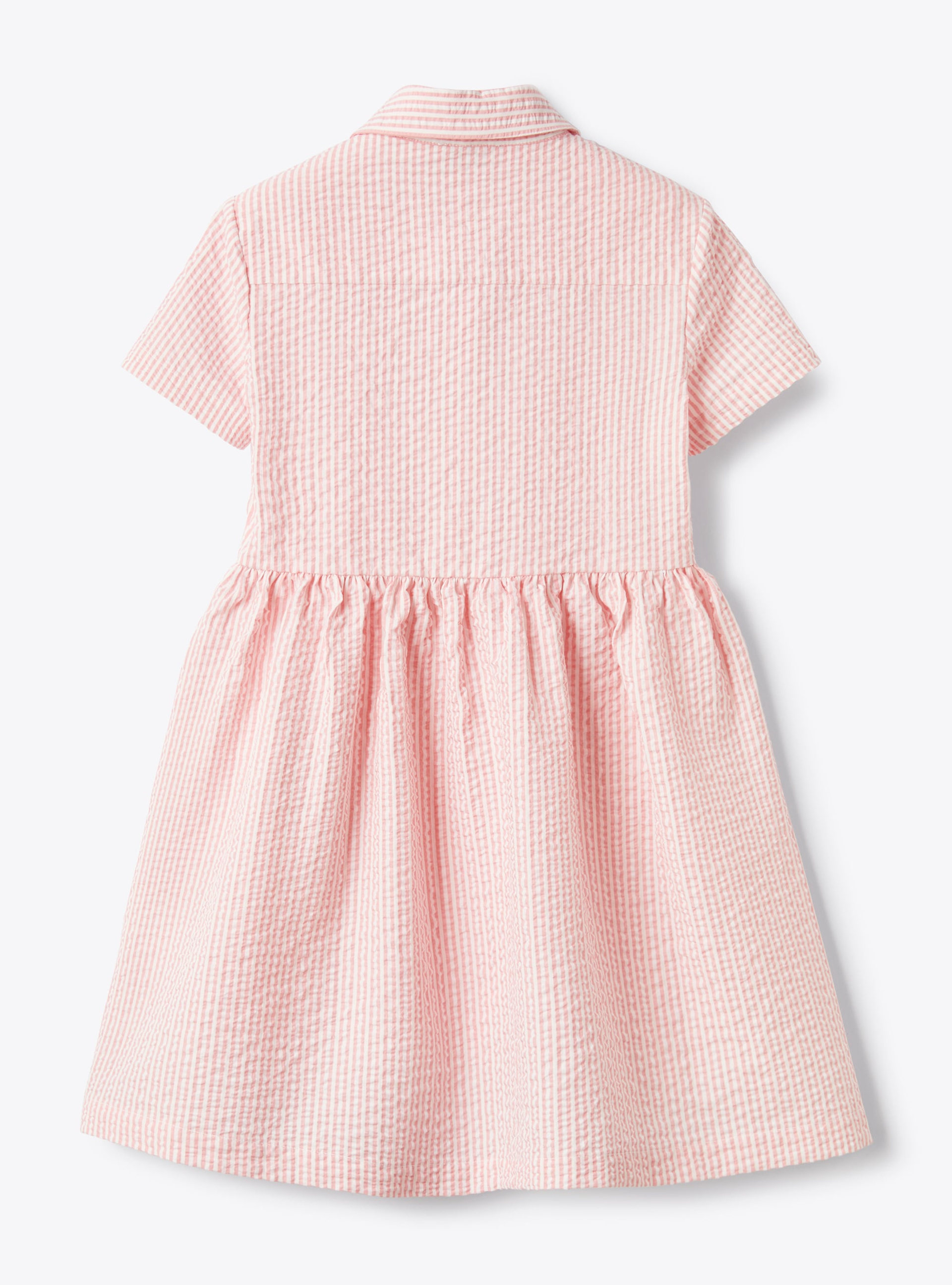 Striped seersucker shirt dress - Pink | Il Gufo