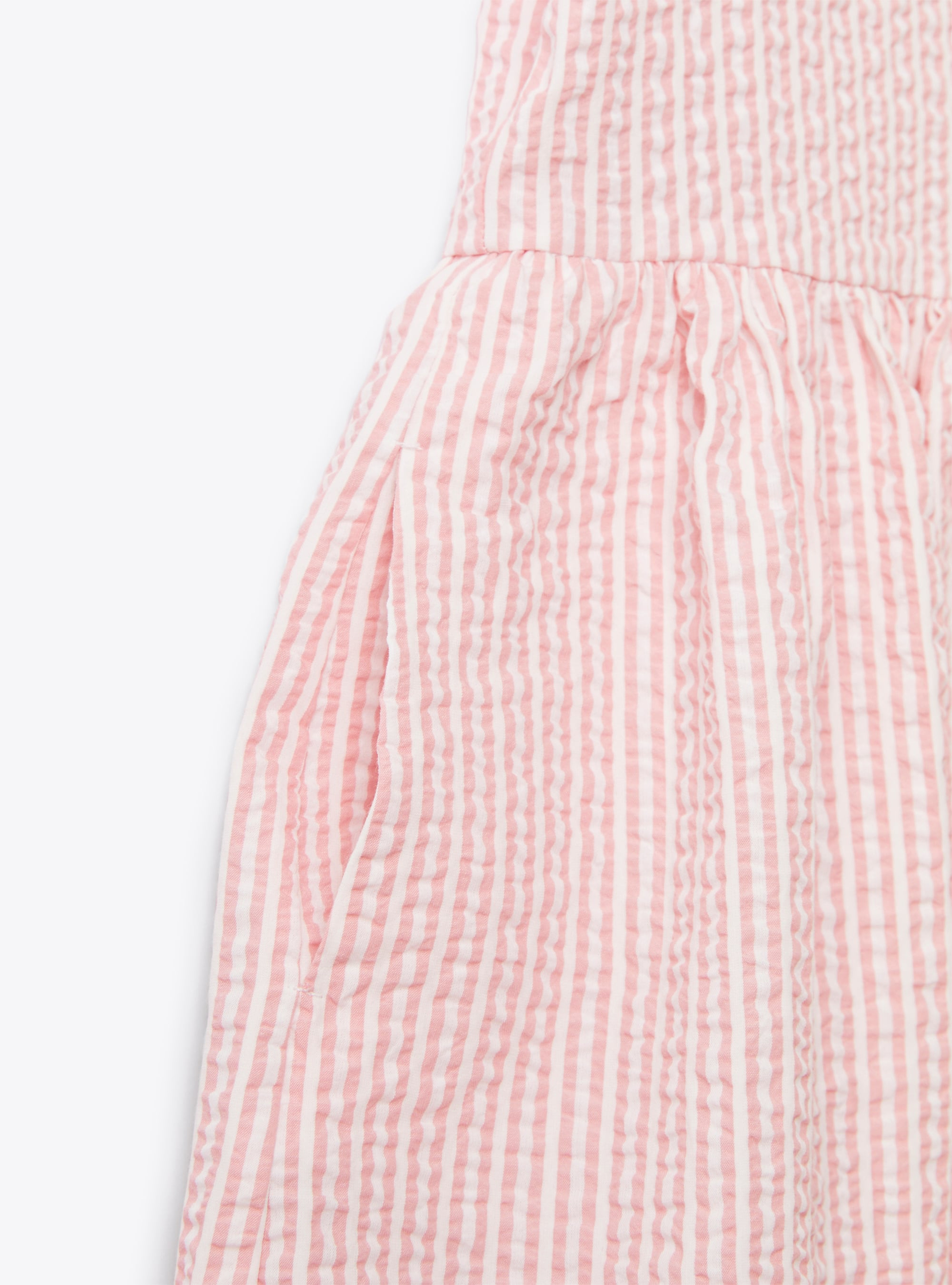 Striped seersucker shirt dress - Pink | Il Gufo