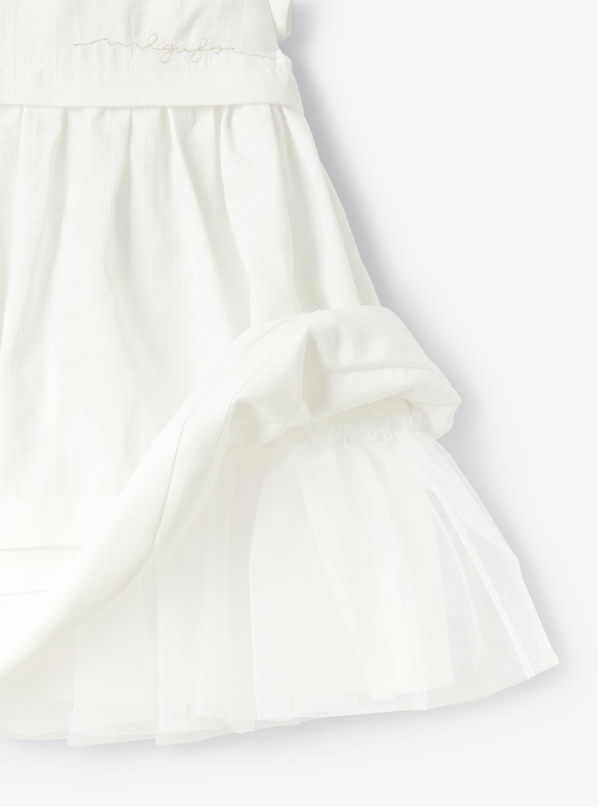 Viscose poplin dress - White | Il Gufo