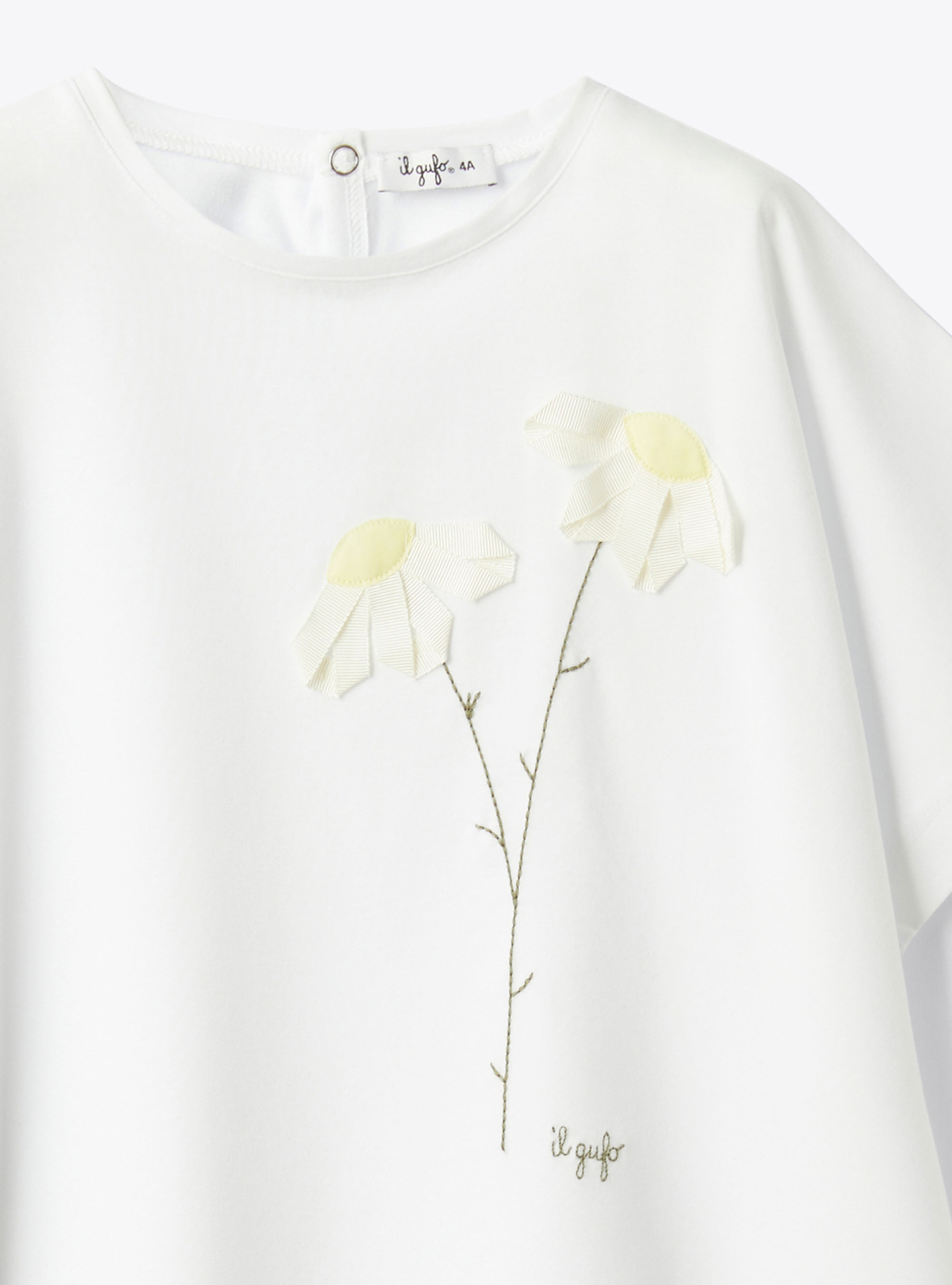 Jersey dress with applications - White | Il Gufo