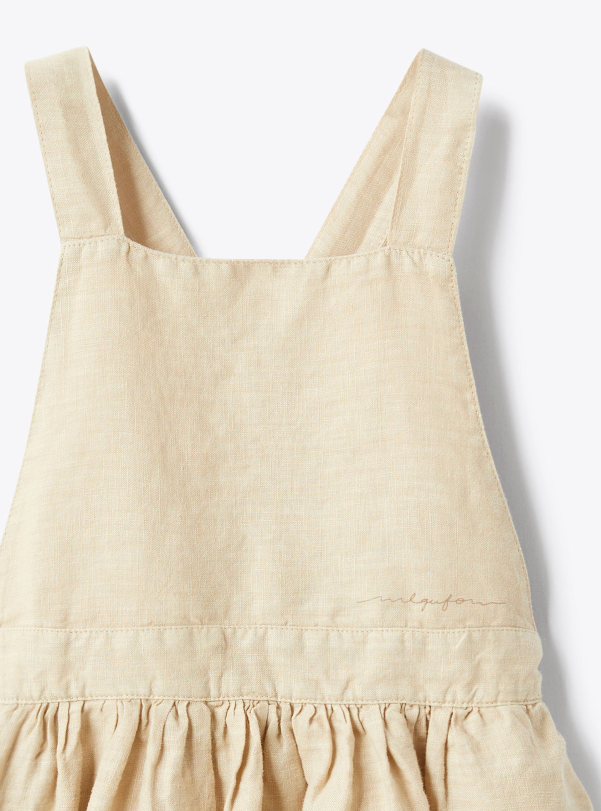 Abito salopette in lino - Beige | Il Gufo