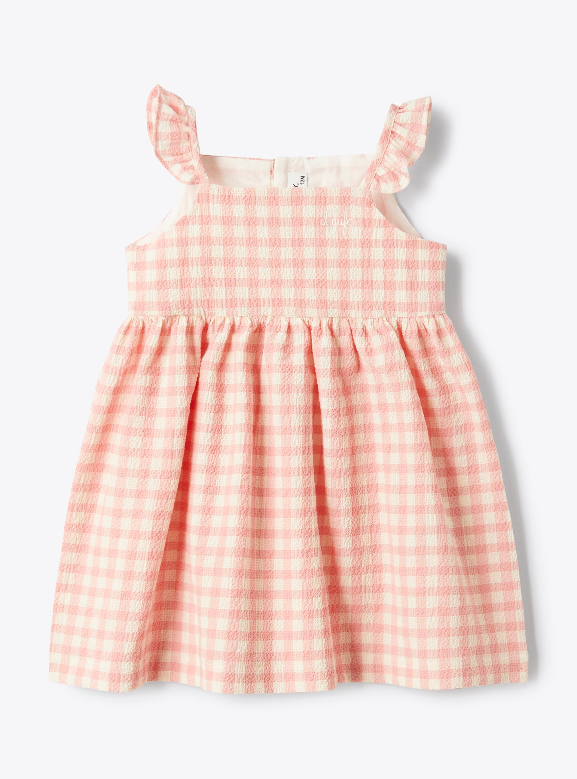 Seersucker dress with ruffles - Dresses - Il Gufo