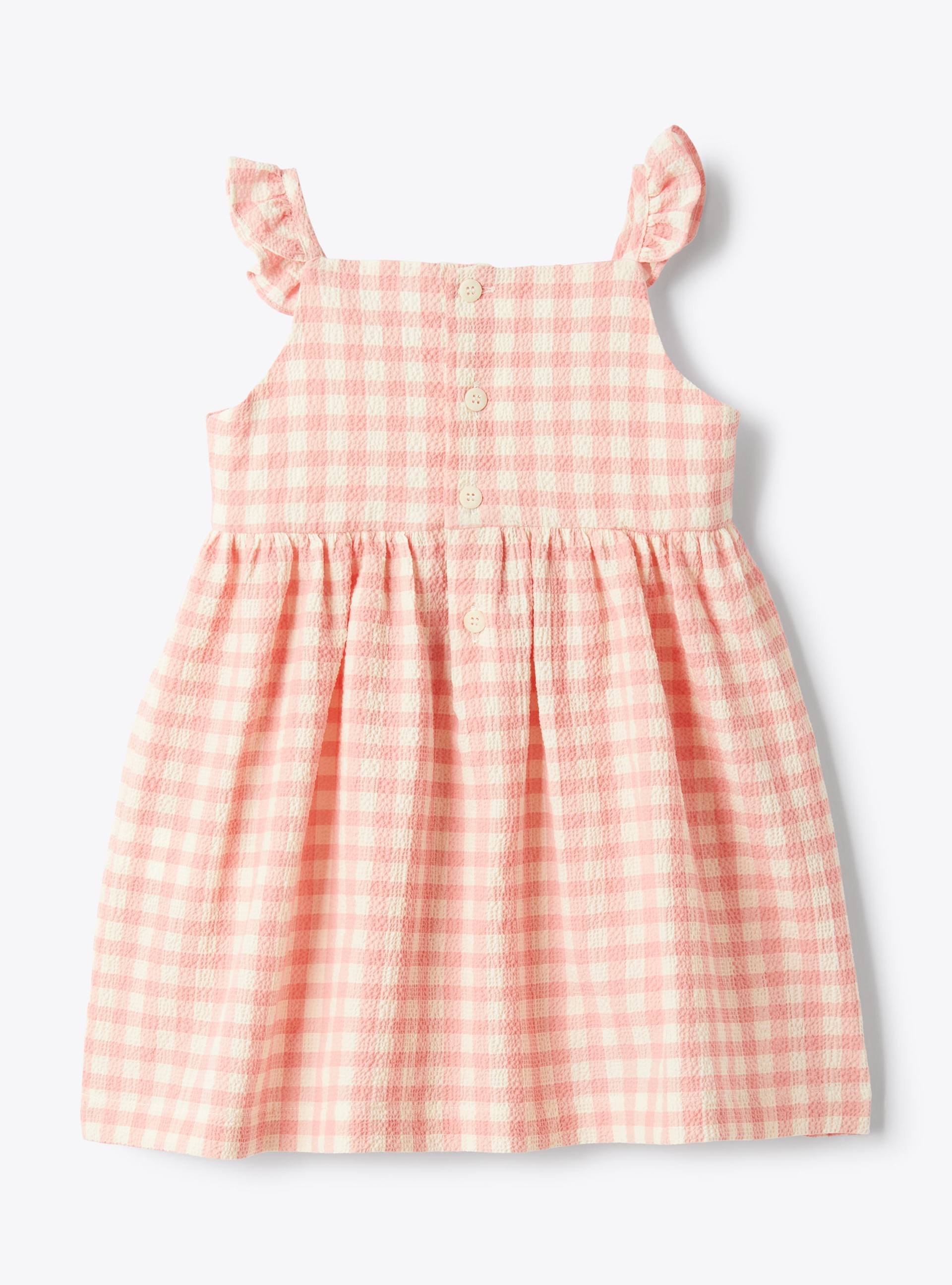 Seersucker dress with ruffles - Dresses - Il Gufo