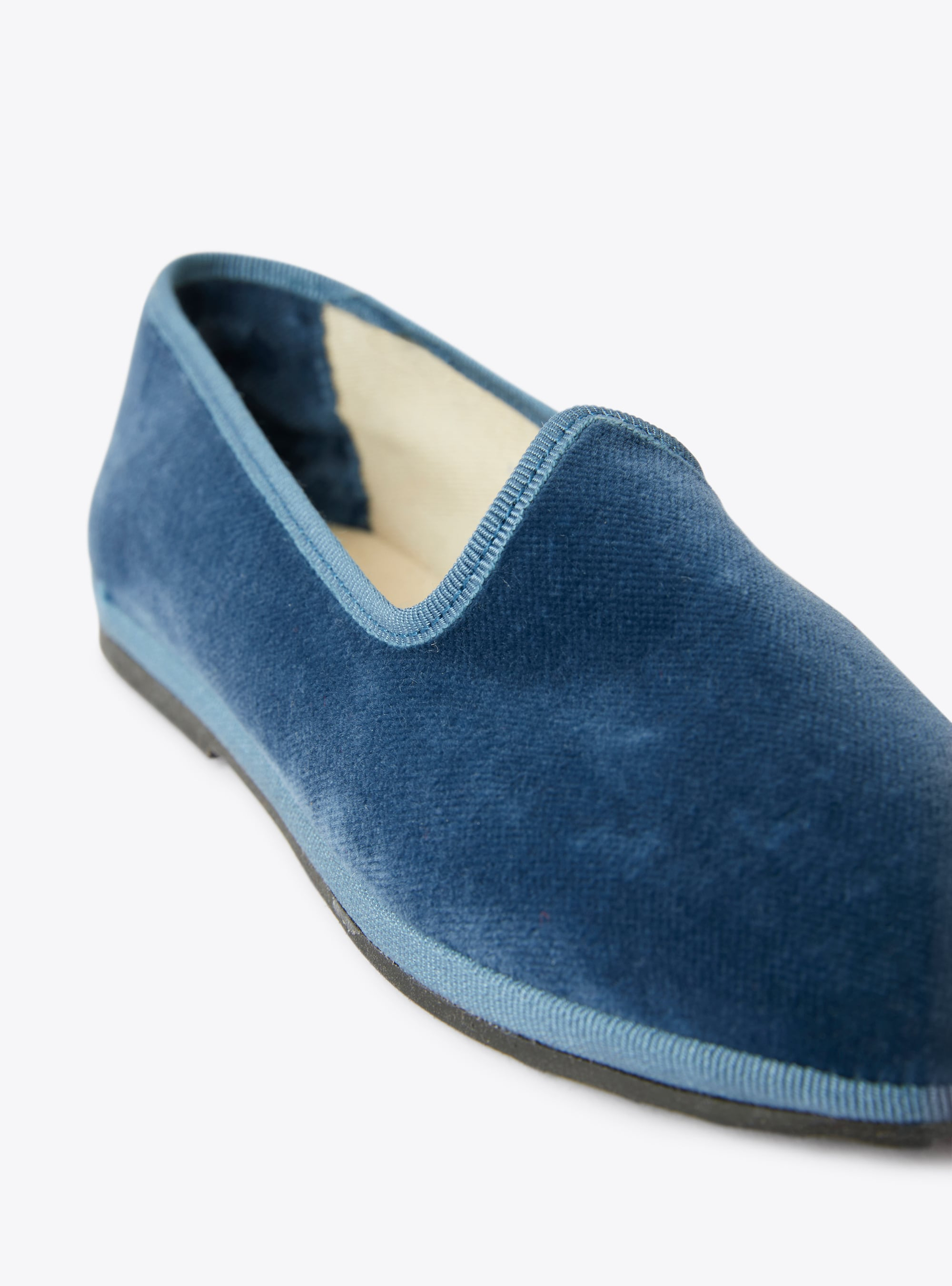 Slippers in velluto - Azzurro | Il Gufo