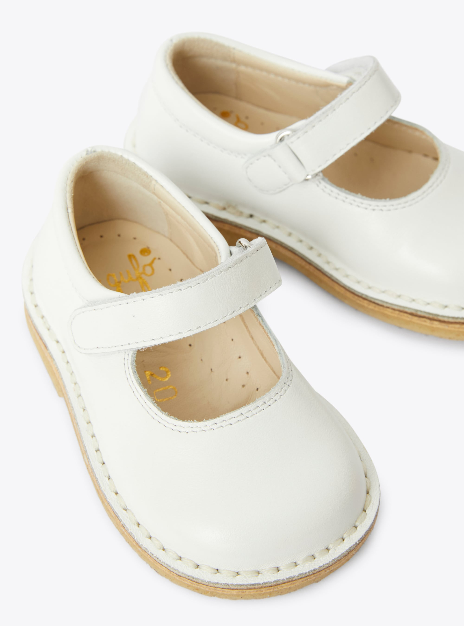 Leather sandal with ankle strap - White | Il Gufo