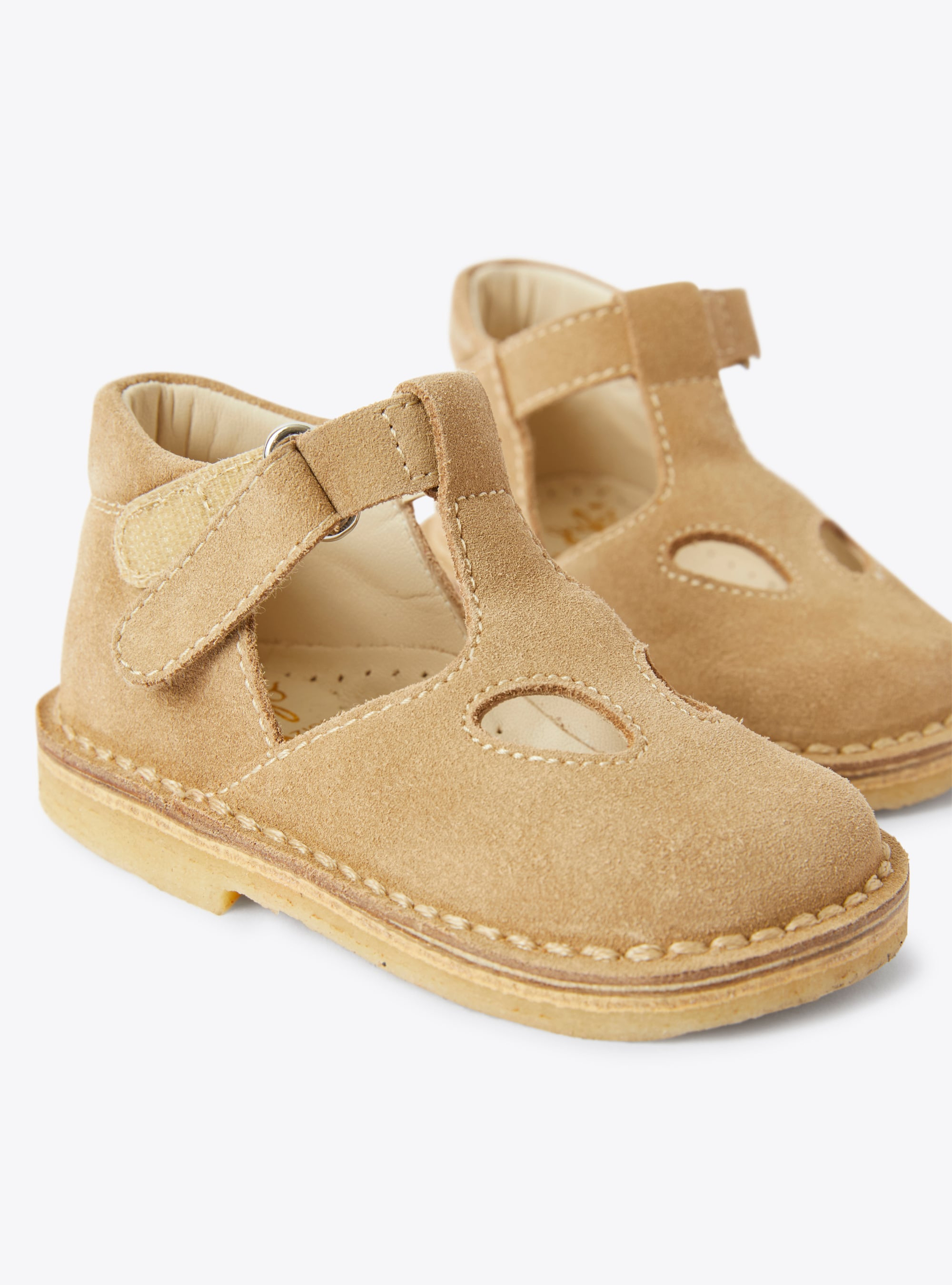 Sandalo alto con occhielli in nabuk - Beige | Il Gufo