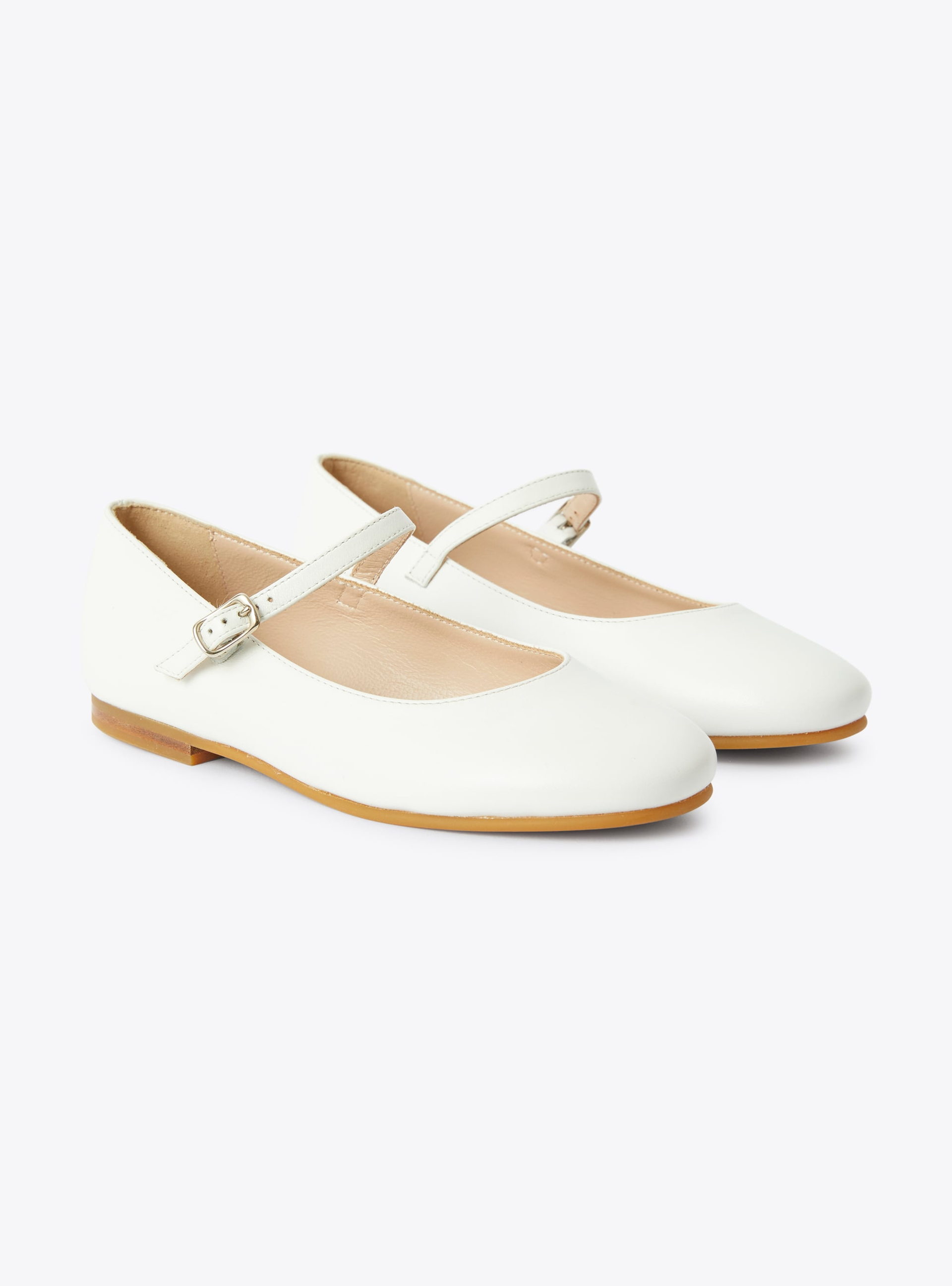 Leather ballerina flats with ankle strap - Shoes - Il Gufo